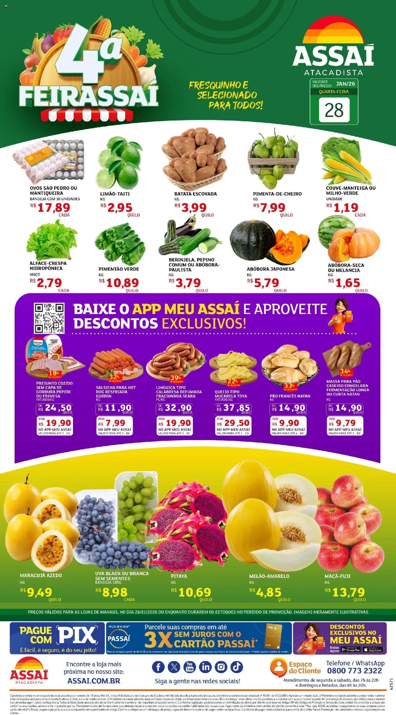 Pré-Visualização do folheto "Encarte - AM" da loja Assaí Atacadista válido a partir de 28/01/2026