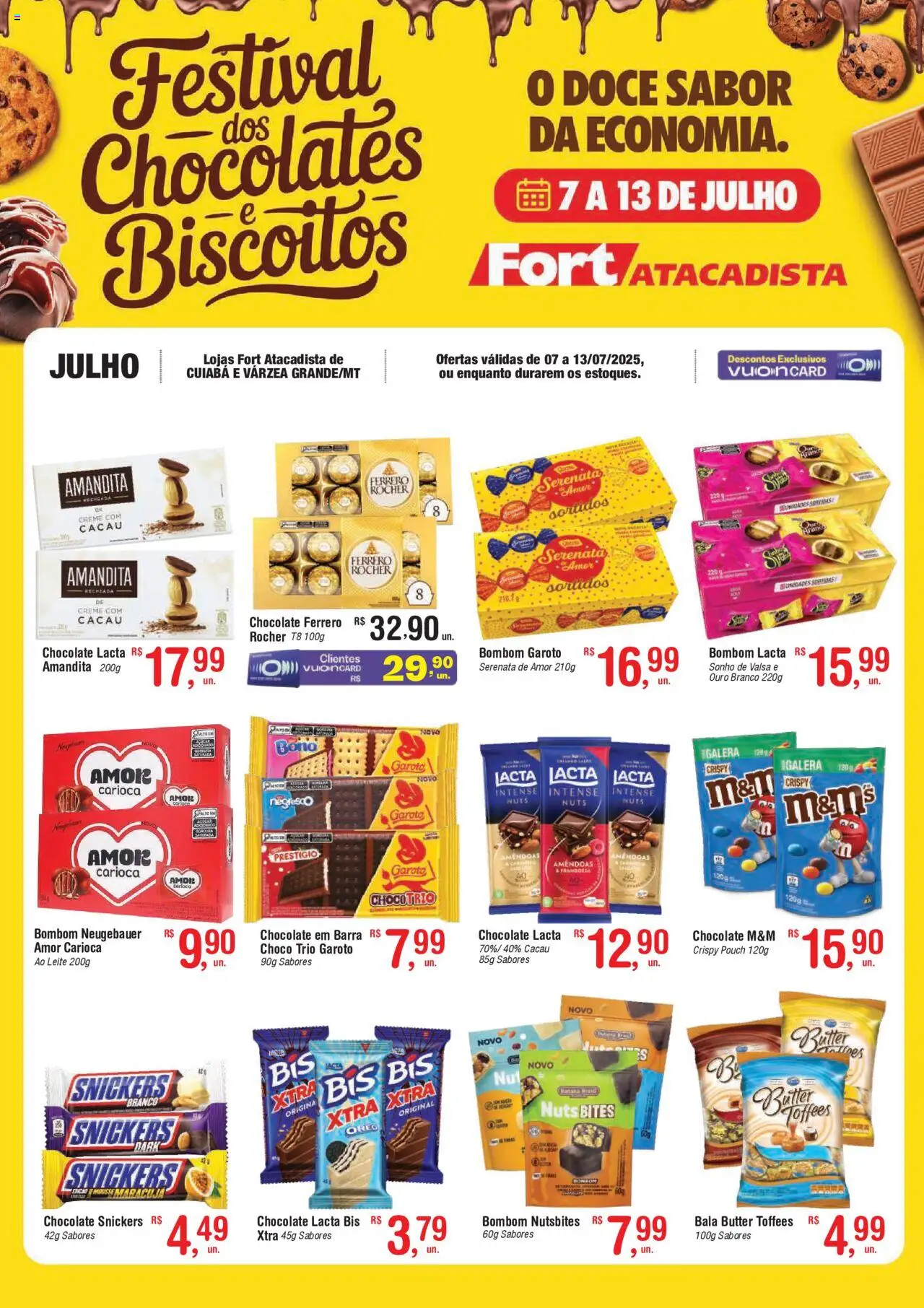 Fort Atacadista folheto "Ofertas Especial de Chocolates e Biscoitos" válido a partir de 07/07/2025 - número de página 1 - Mousse, Maracujá, Neugebauer, Chocolate em barra, Creme, Biscoitos, Amêndoas, Doce