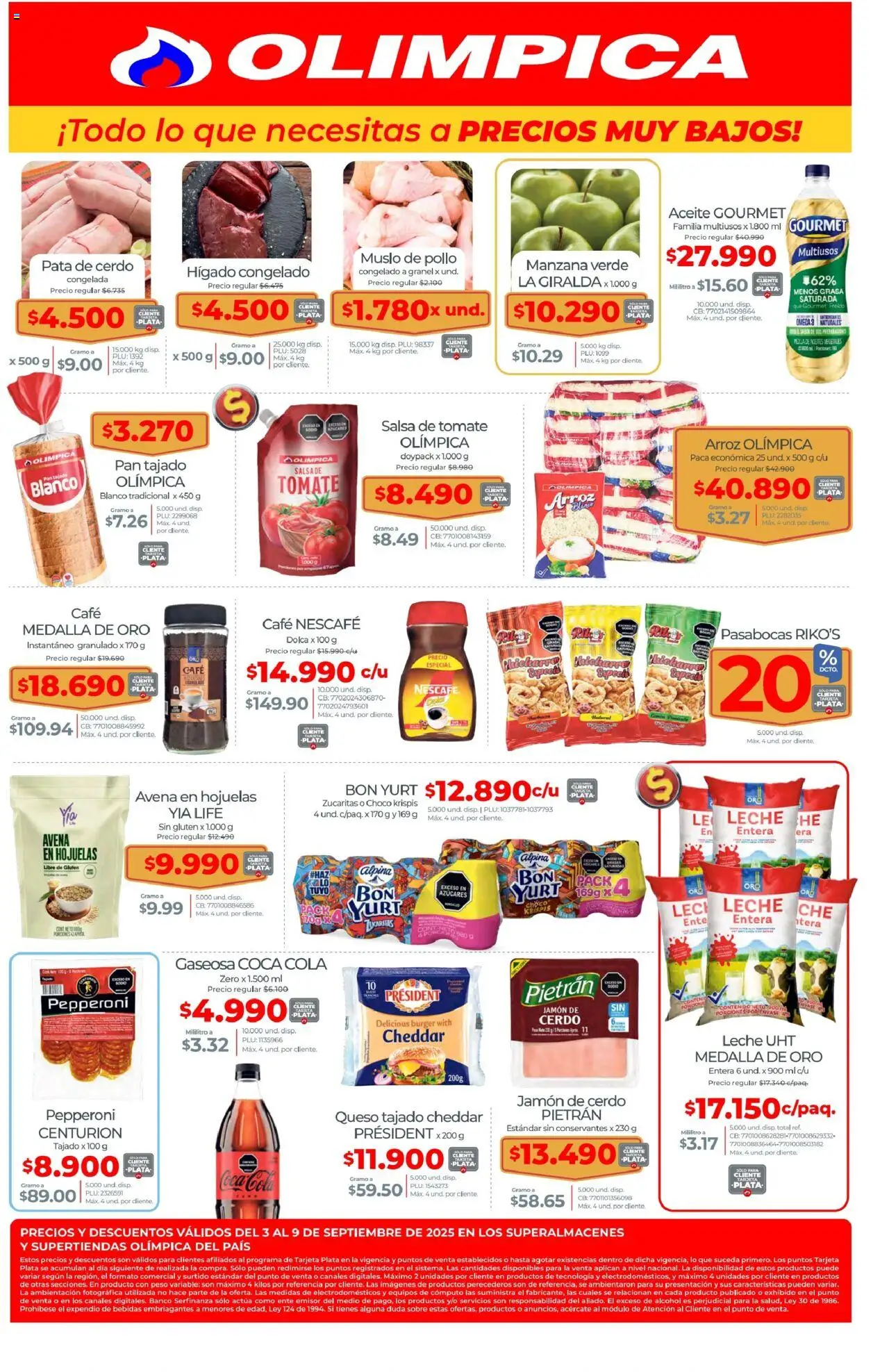 Olímpica Catálogo: 03/09/2025 - 09/09/2025 > Últimas Ofertas pagina numero 1