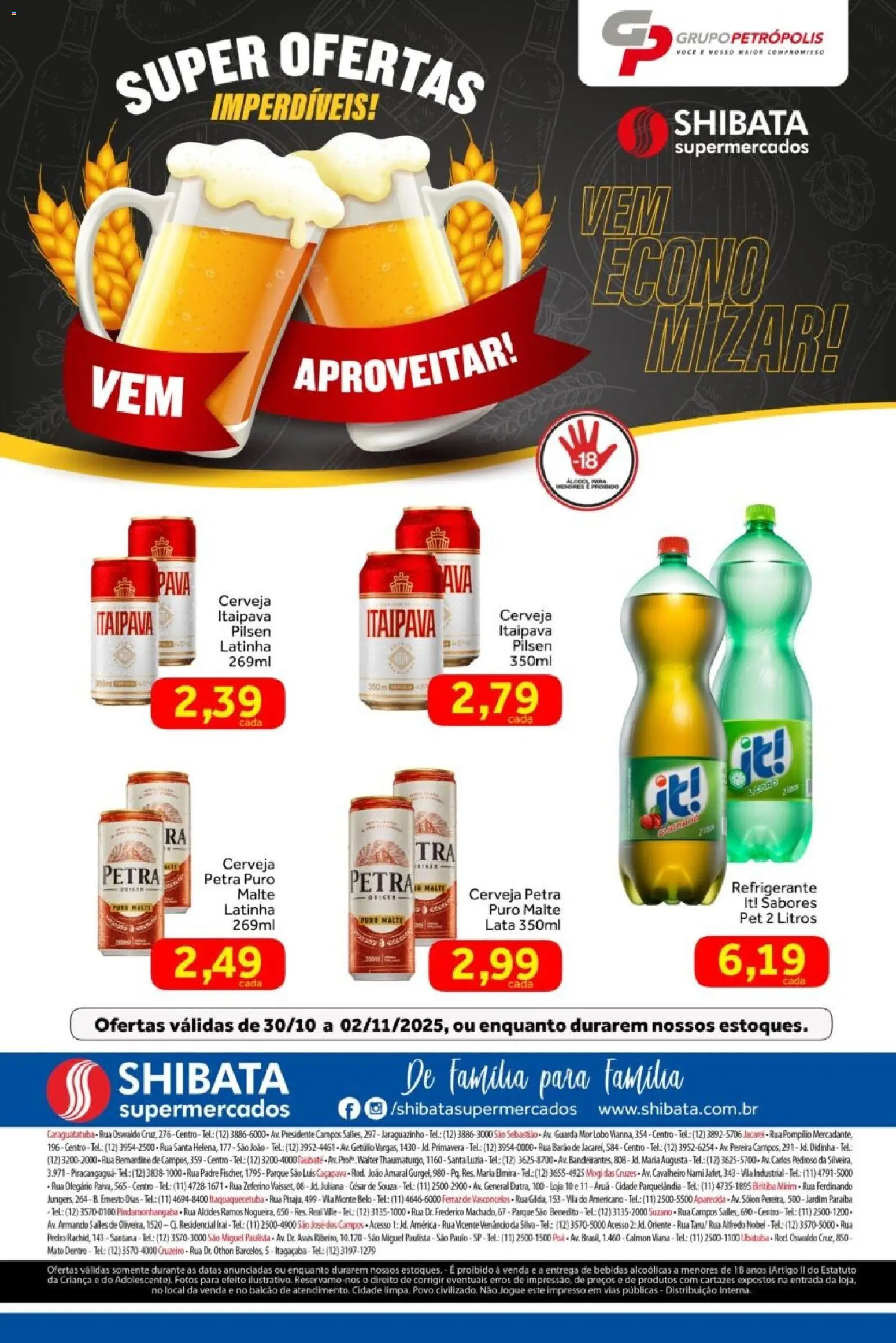 Pré-Visualização do folheto "Ofertas Grupo Petrópolis" da loja Shibata válido a partir de 30/10/2025 - Cerveja, Bebidas, Refrigerante