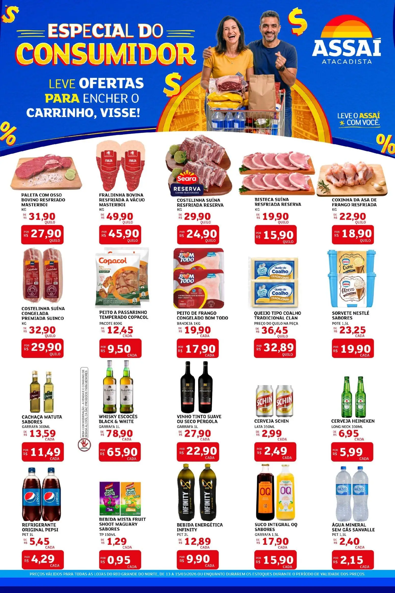 Pré-Visualização do folheto "Assaí Atacadista ofertas - RN" da loja Assaí Atacadista válido a partir de 13/03/2026