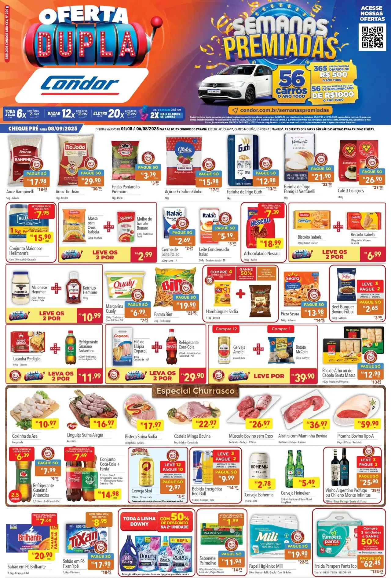 Supermercados Condor folheto "Ofertas Dupla" válido a partir de 01/08/2025 - número de página 1