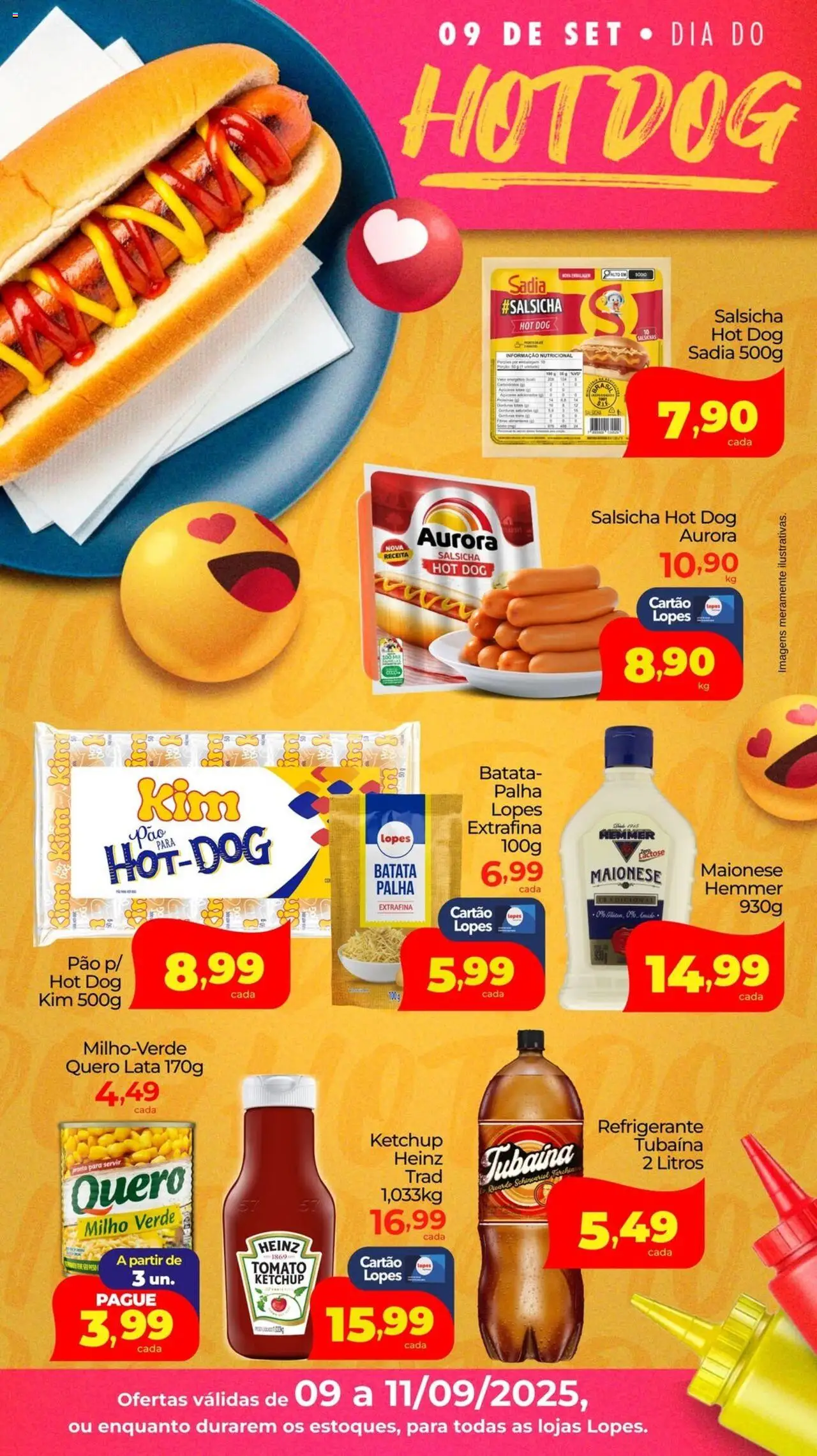 Lopes Supermercados folheto "Ofertas Dia do Hotdog" válido a partir de 09/09/2025 - número de página 1