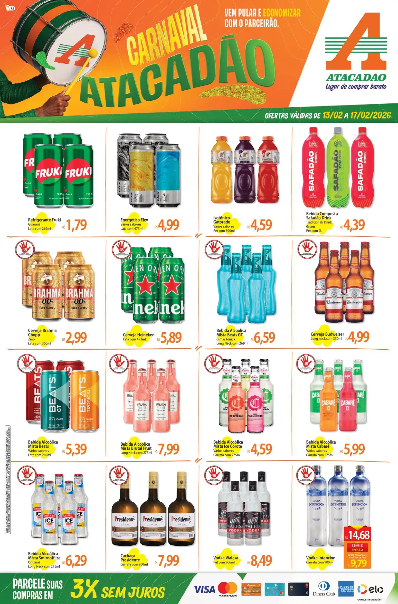 Pré-Visualização do folheto "Ofertas - RS" da loja Atacadão válido a partir de 13/02/2026