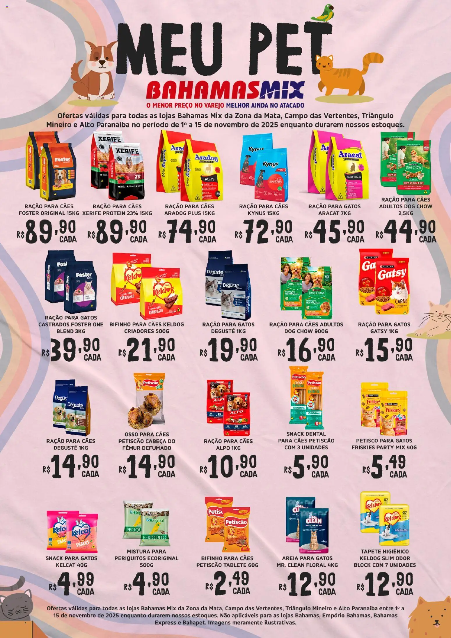 Pré-Visualização do folheto "Ofertas Meu Pet" da loja Bahamas Mix válido a partir de 01/11/2025