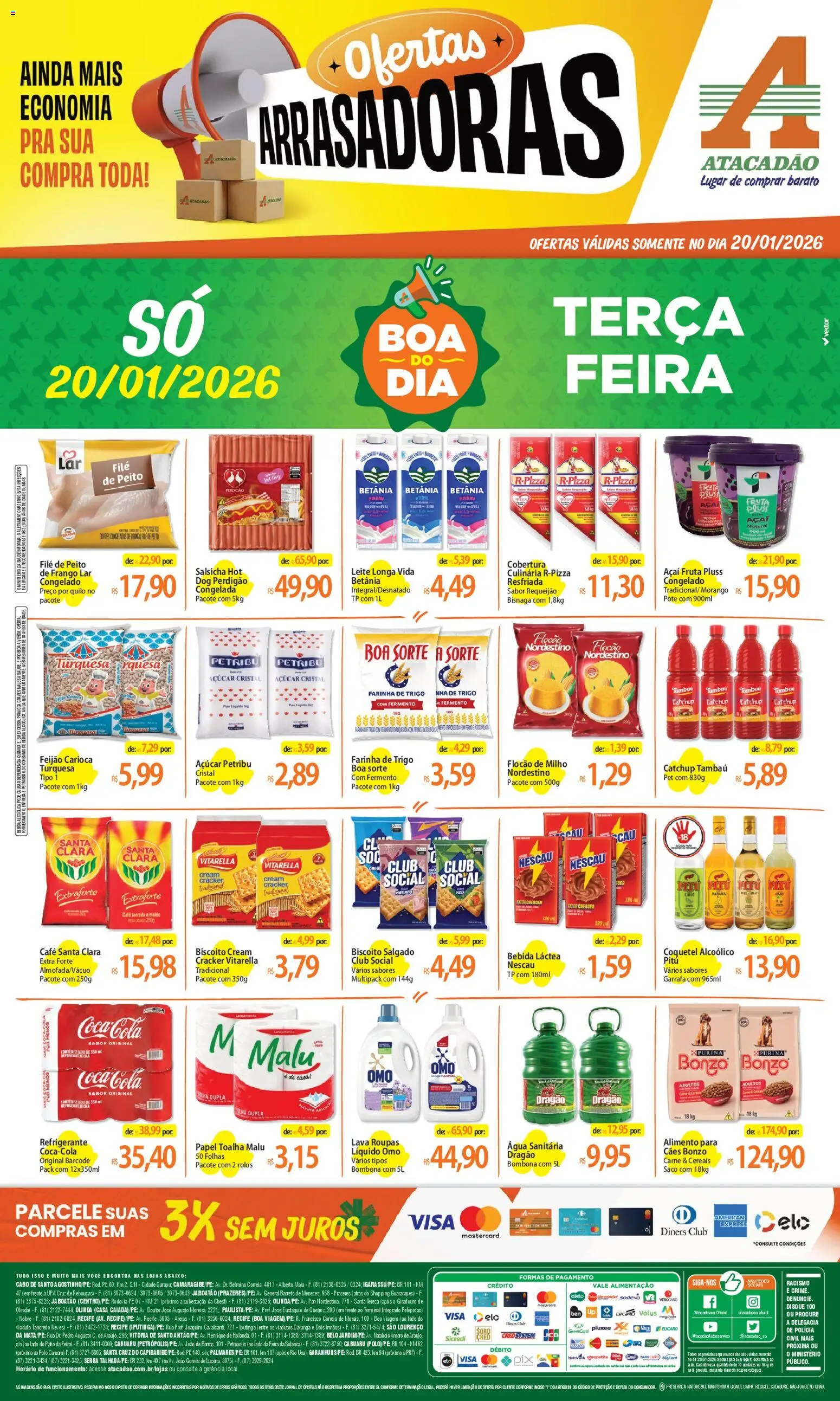 Pré-Visualização do folheto "Ofertas - PE" da loja Atacadão válido a partir de 20/01/2026