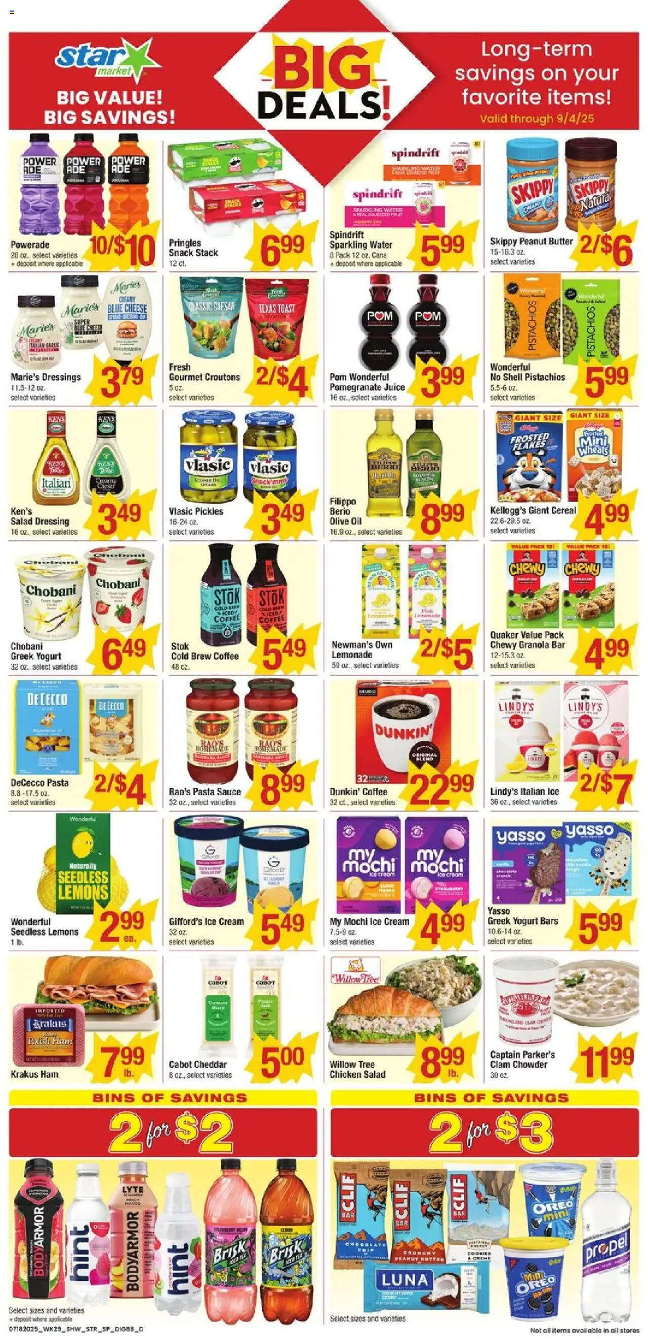 Star Market Additional Savings from 07/18/2025 - Flyer - Page number 1 - Lemons, Chicken, Yogurt, Coffee, Pasta, Sauce, Peanut butter, Greek yogurt