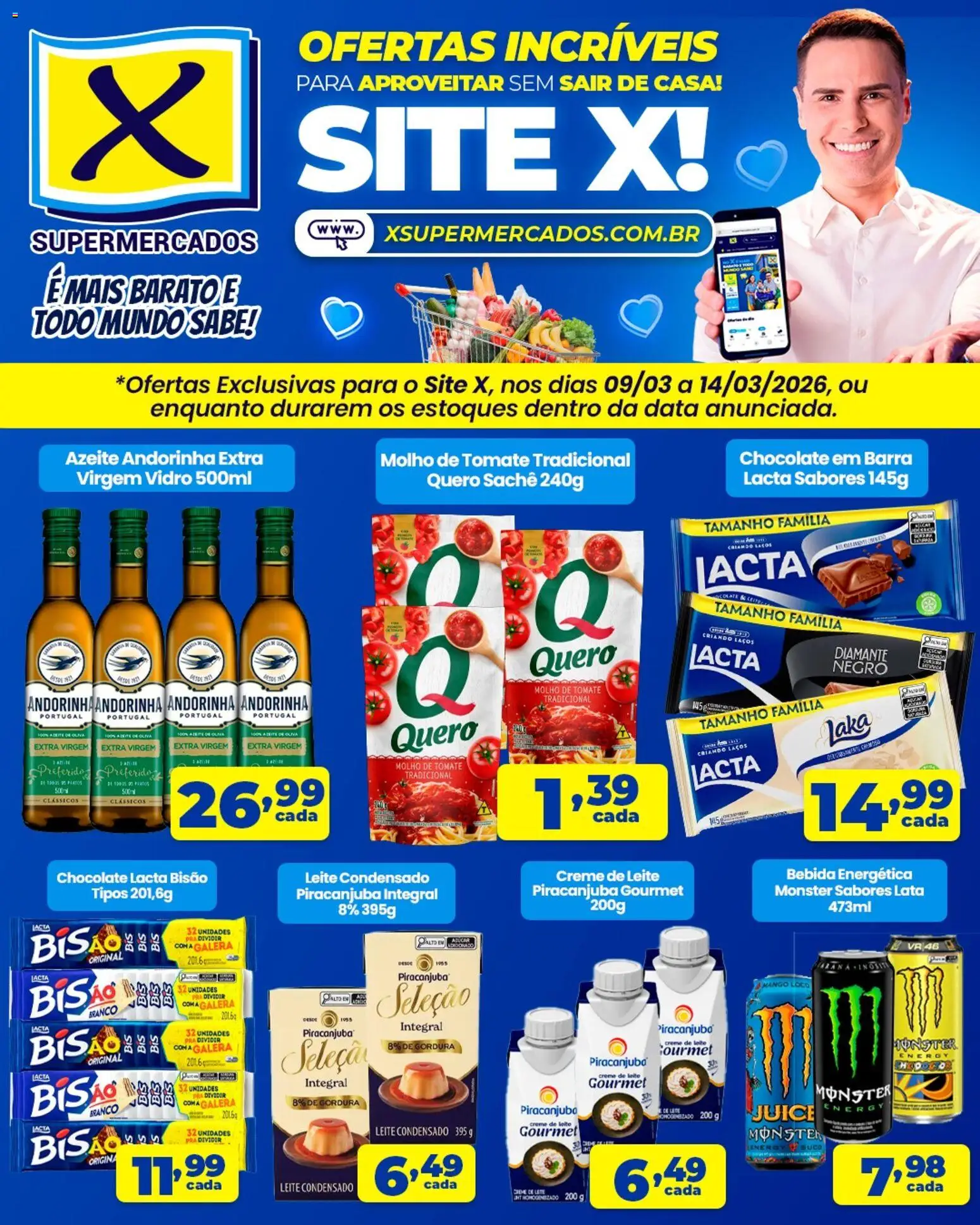 Pré-Visualização do folheto "X Supermercados ofertas Imperdíveis" da loja X Supermercados válido a partir de 09/03/2026