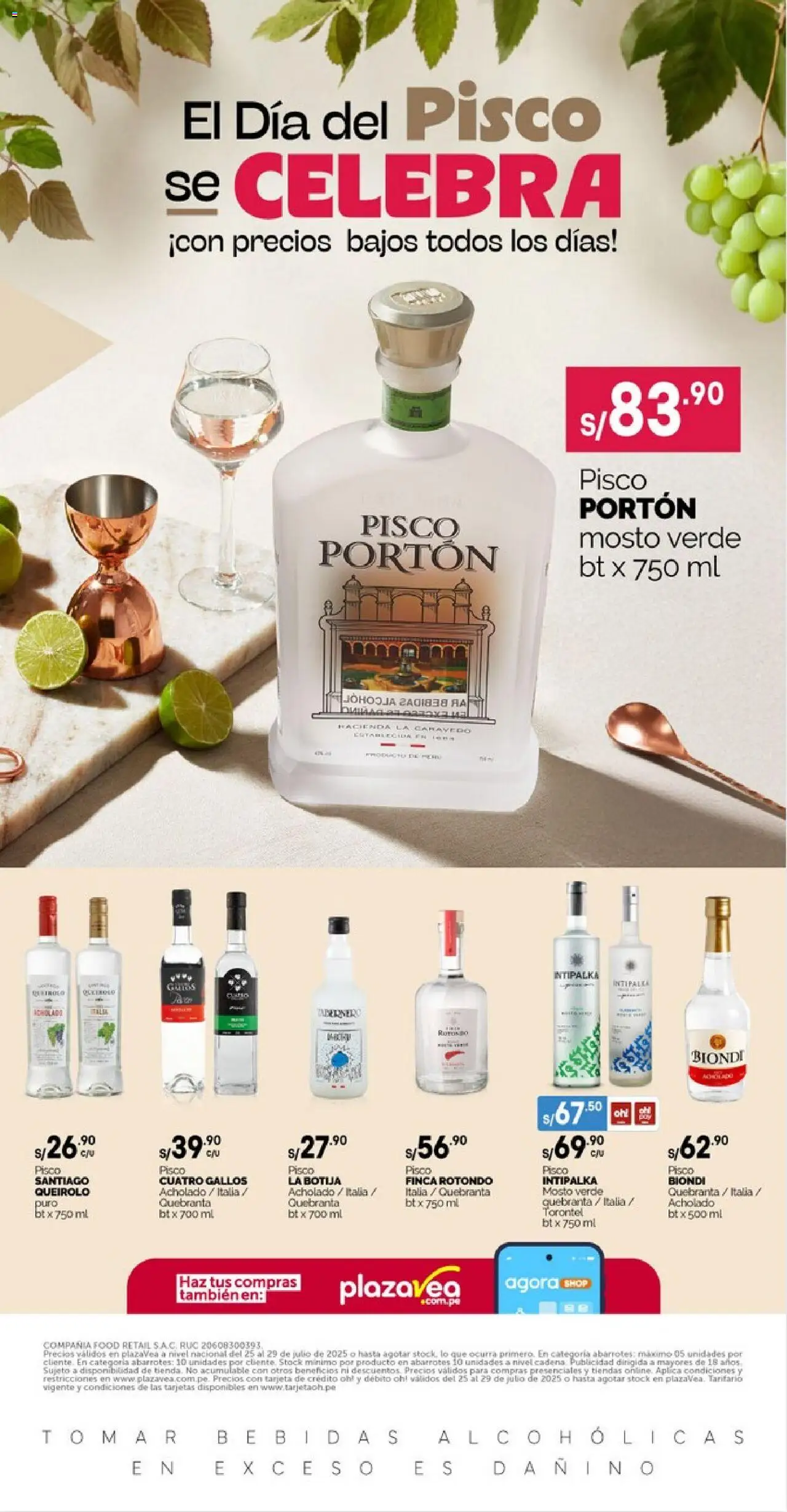 Plaza Vea Aviso Día Del Pisco (25/07/2025 - 29/07/2025) - ofertas de hoy - número de página 1