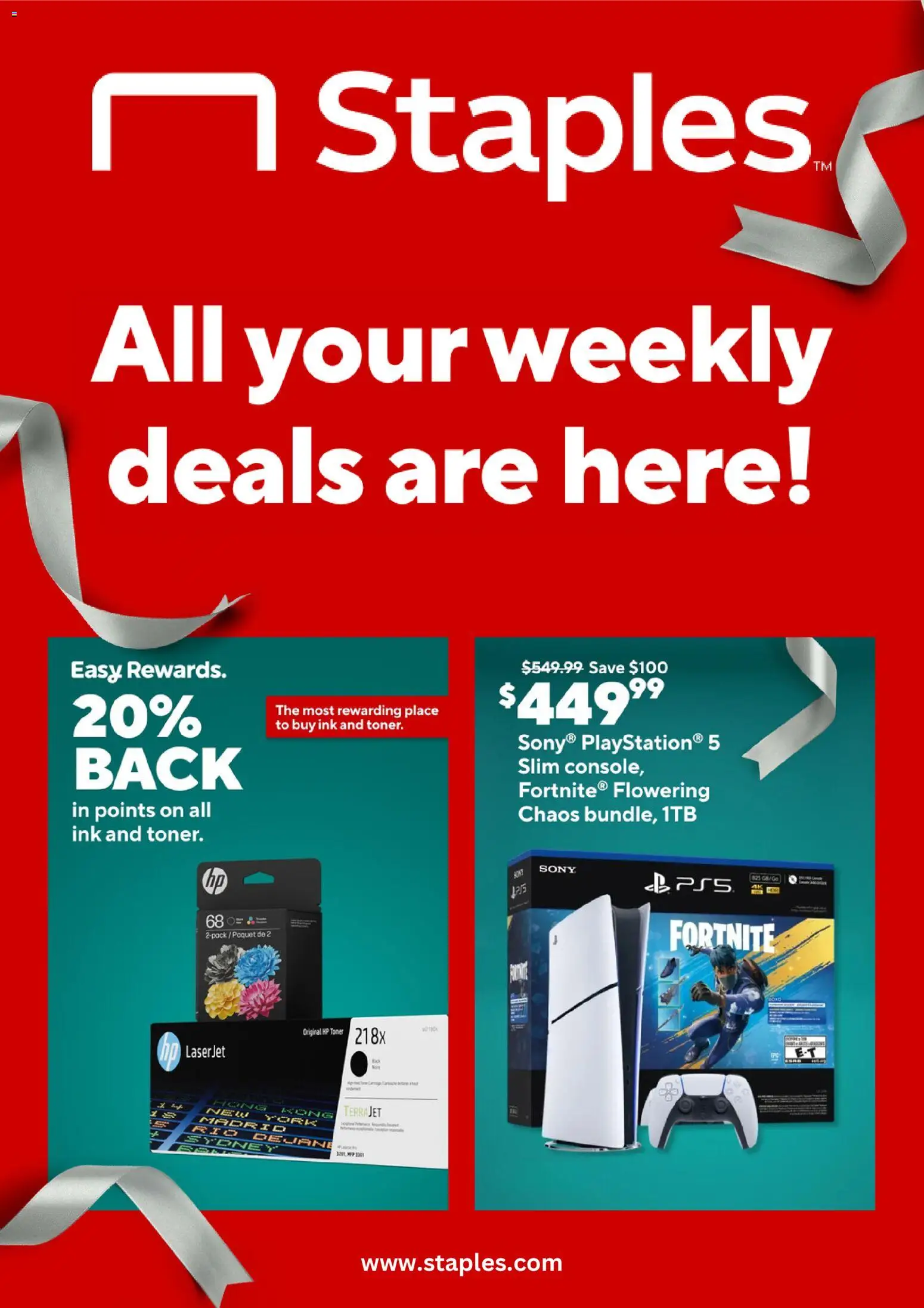 Ad Preview of Staples Weekly Ad from 12/21/2025 - Ink, Toner