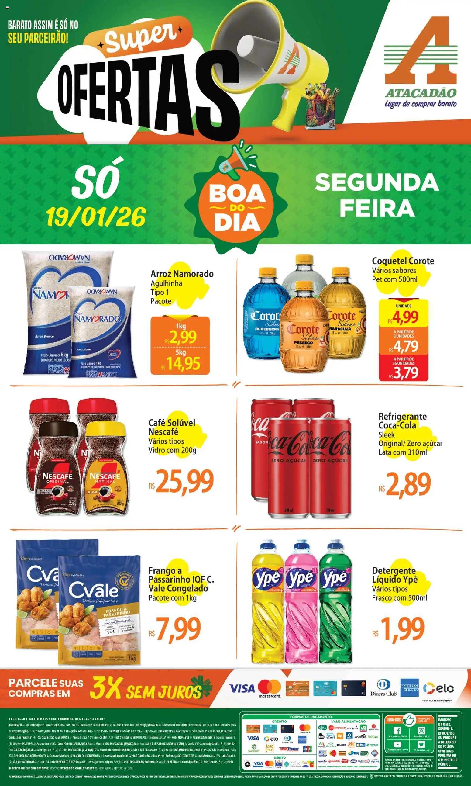 Pré-Visualização do folheto "Ofertas - RS" da loja Atacadão válido a partir de 19/01/2026