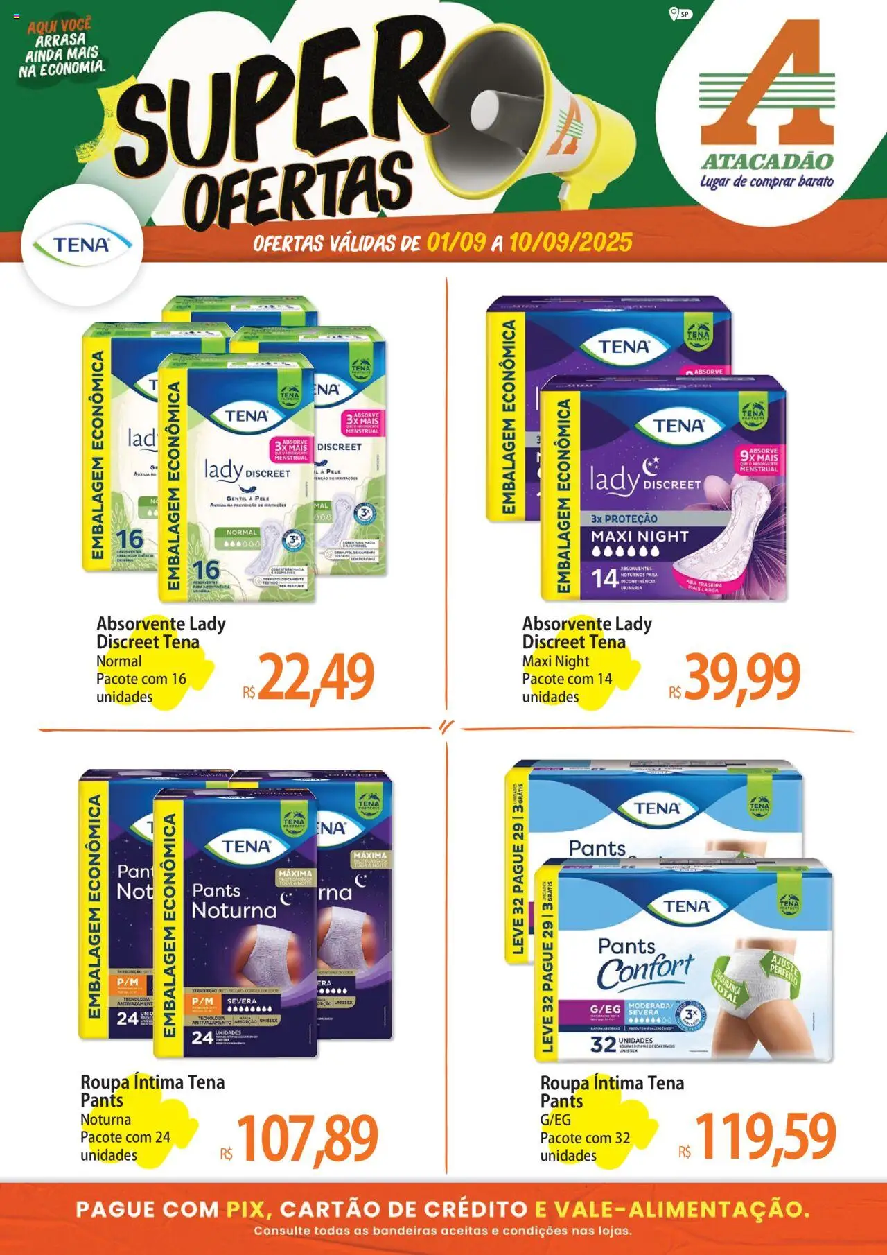 Atacadão folheto "Ofertas - SP" válido a partir de 01/09/2025 - número de página 1 - Absorvente