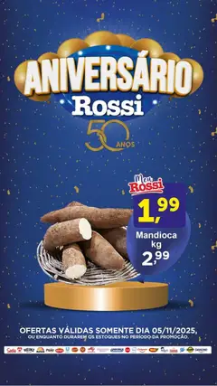 Pré-Visualização do folheto "Ofertas do Dia" da loja Rossi Supermercados válido a partir de 05/11/2025