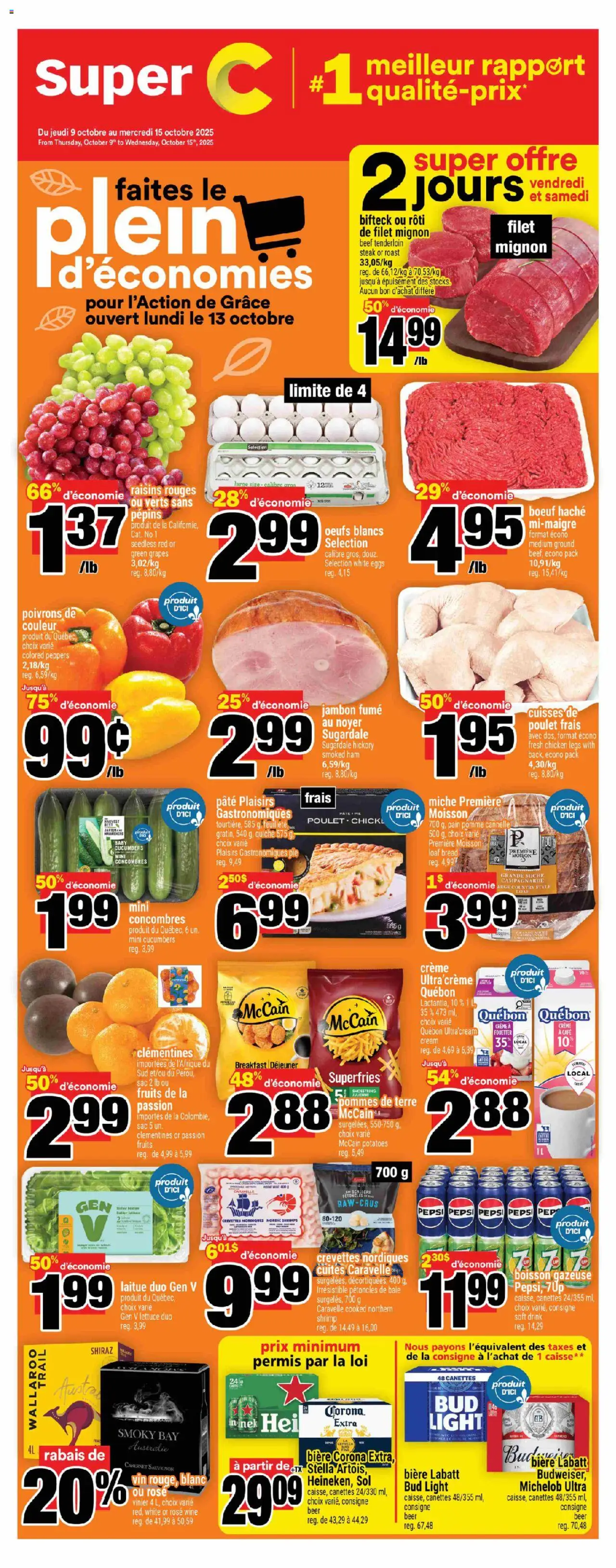 Preview of leaflet Weekly flyer / circulaire from shop Super C is valid from Oct 09, 2025