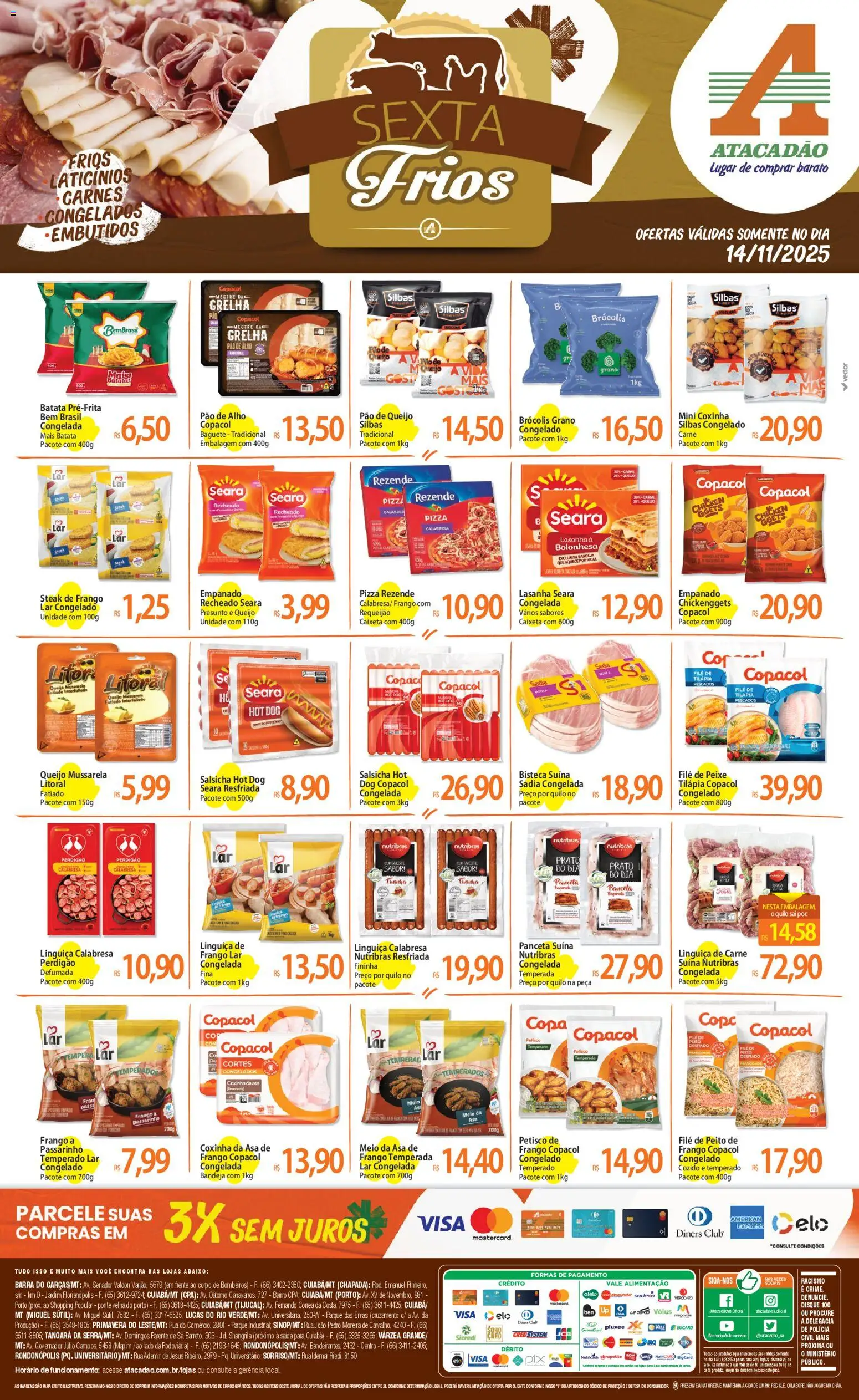 Pré-Visualização do folheto "Ofertas - MT" da loja Atacadão válido a partir de 14/11/2025