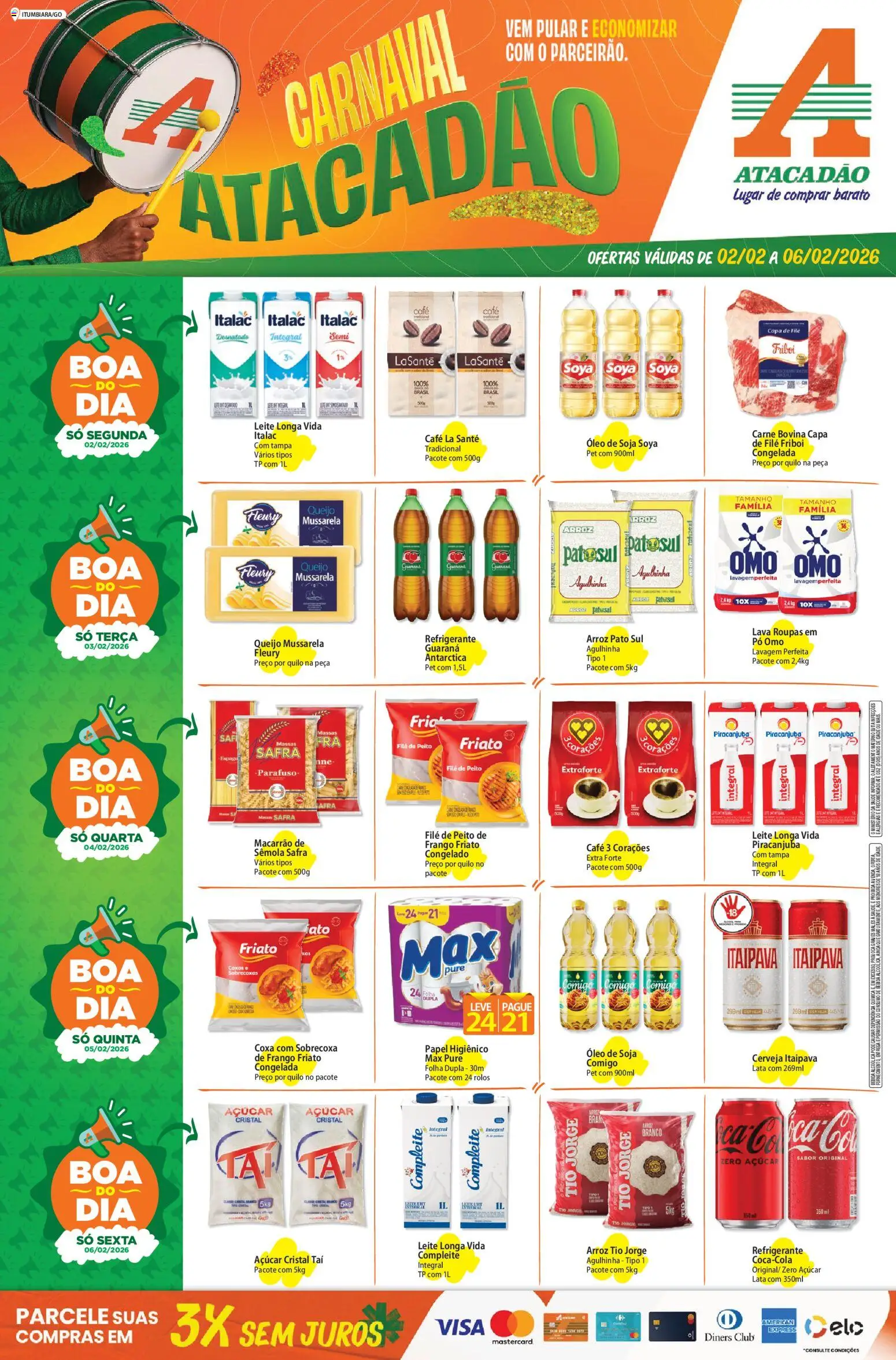 Pré-Visualização do folheto "Ofertas - GO" da loja Atacadão válido a partir de 02/02/2026