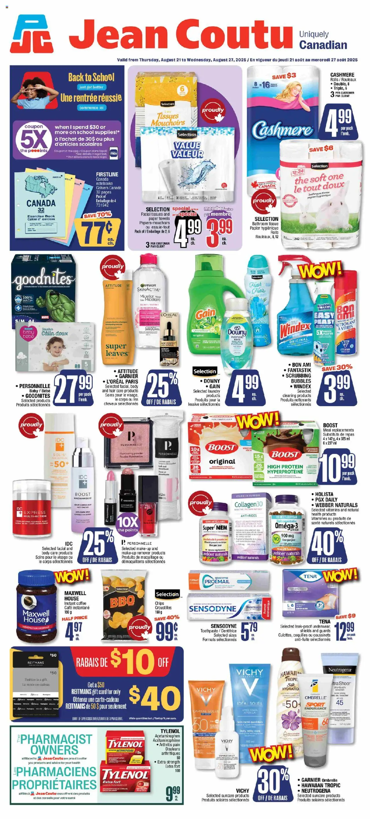 Jean Coutu flyer valid from Aug 21, 2025 - page number 1