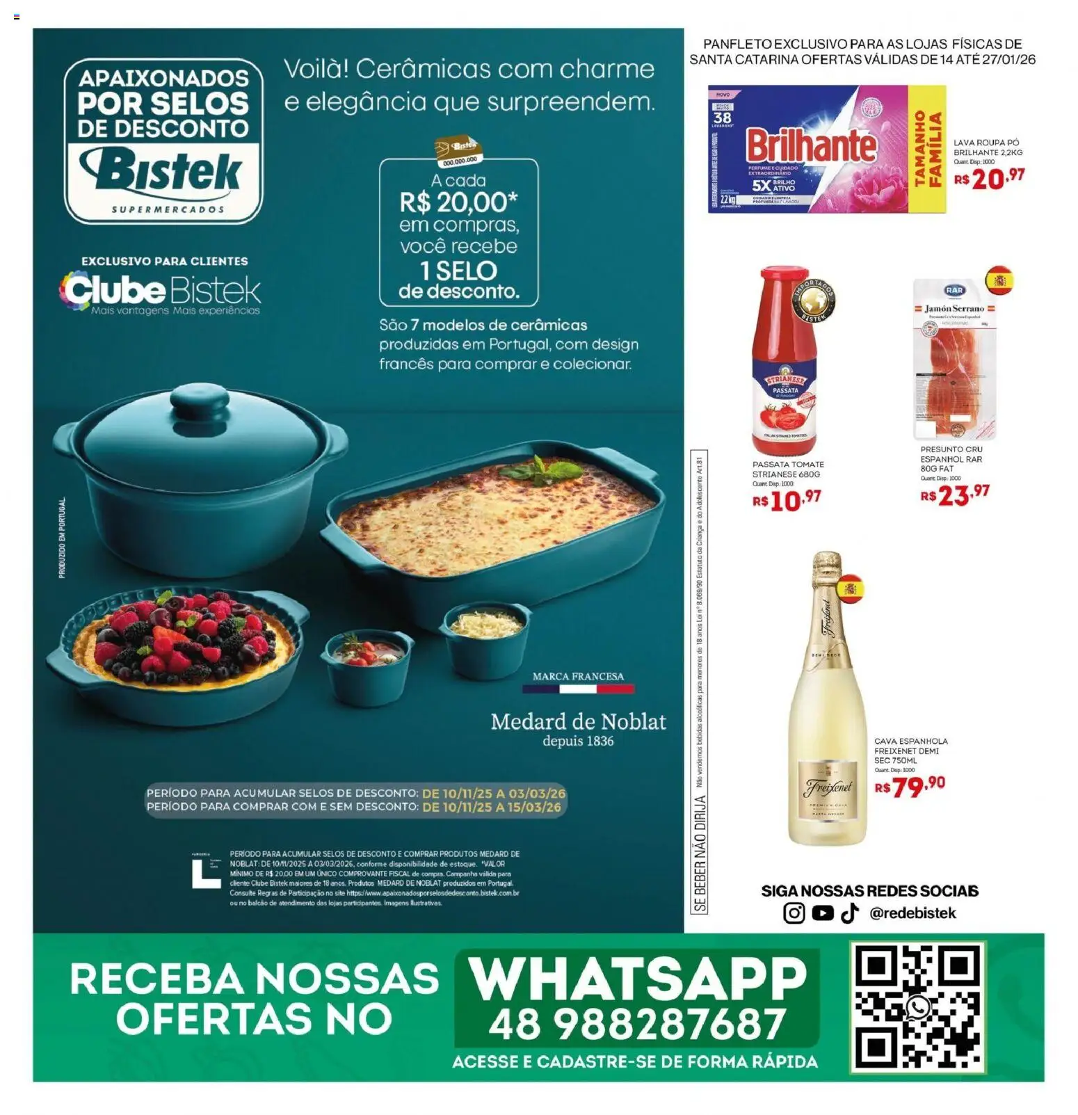 Pré-Visualização do folheto "Ofertas da semana" da loja Bistek Supermercados válido a partir de 14/01/2026