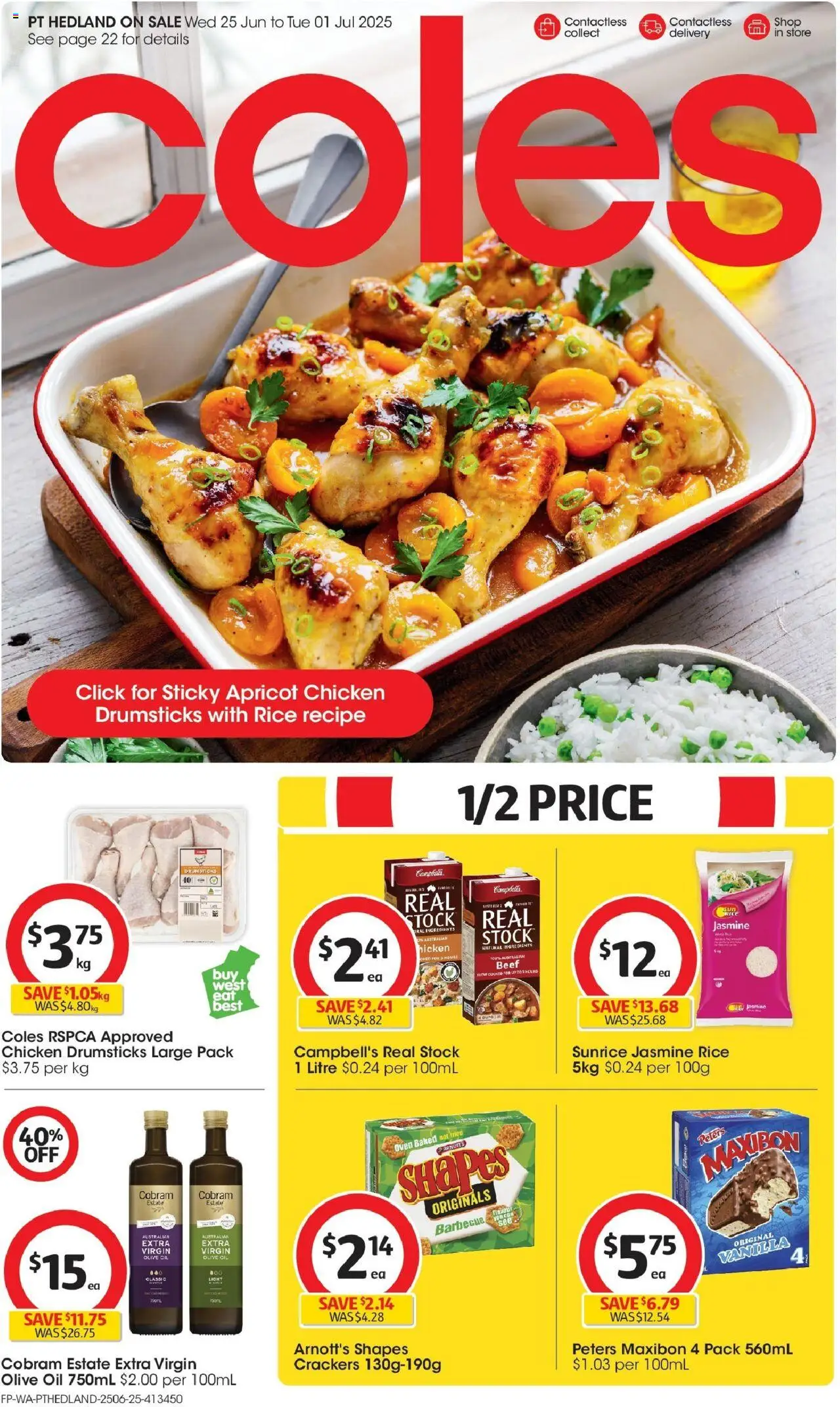 Coles catalogue valid from 25/06/2025 - page 1 - Cups, Crackers, Chicken drumsticks, Rice, Beef, Drumsticks, Oven, Vanilla