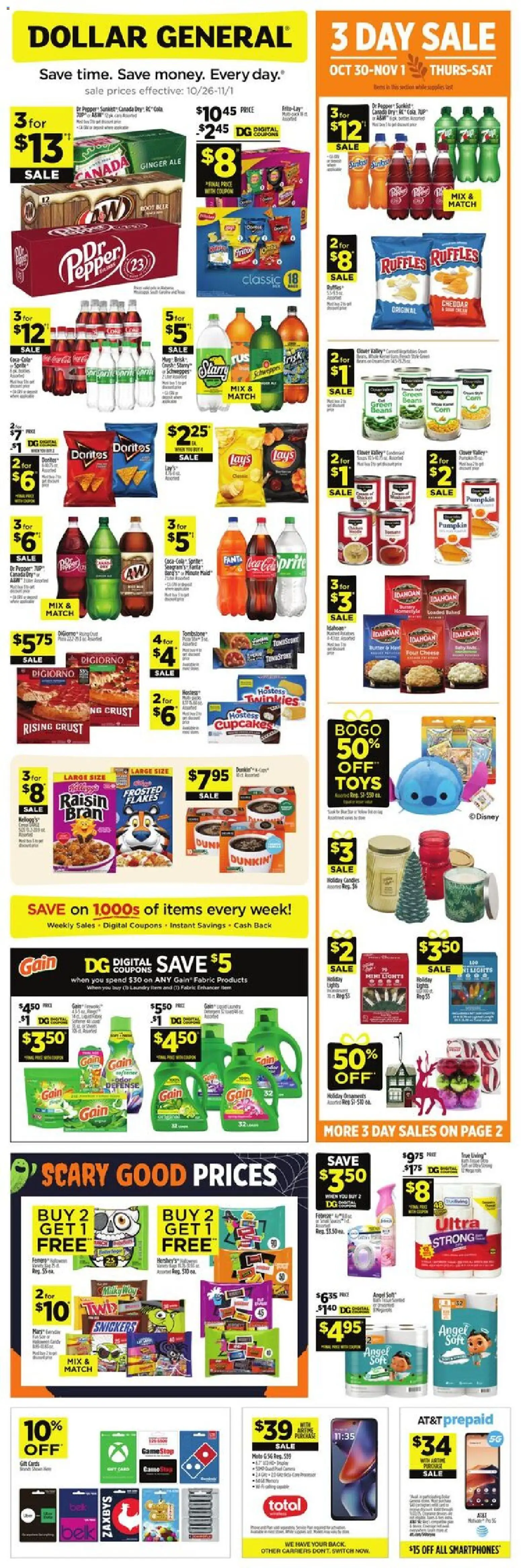 Dollar General AD for next week (10/26/2025) >> Sales Ad - Page number 1