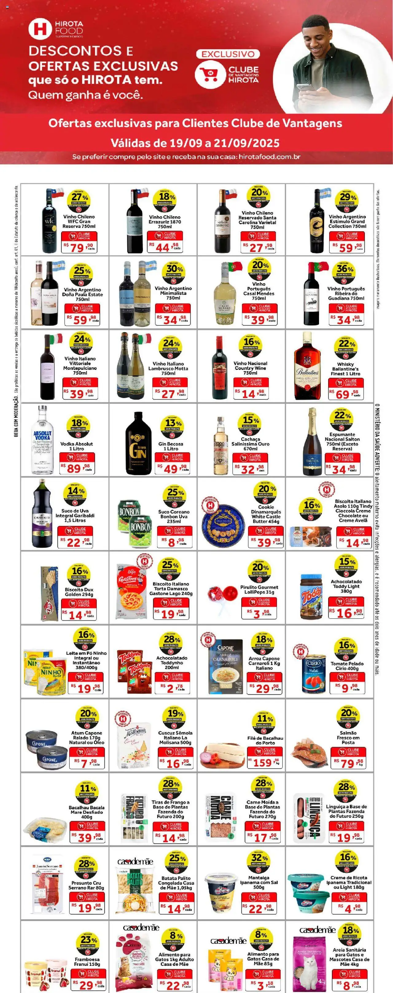 Hirota Food folheto "Ofertas Exclusivas Cliente Clube de Vantagens" válido a partir de 19/09/2025 - número de página 1