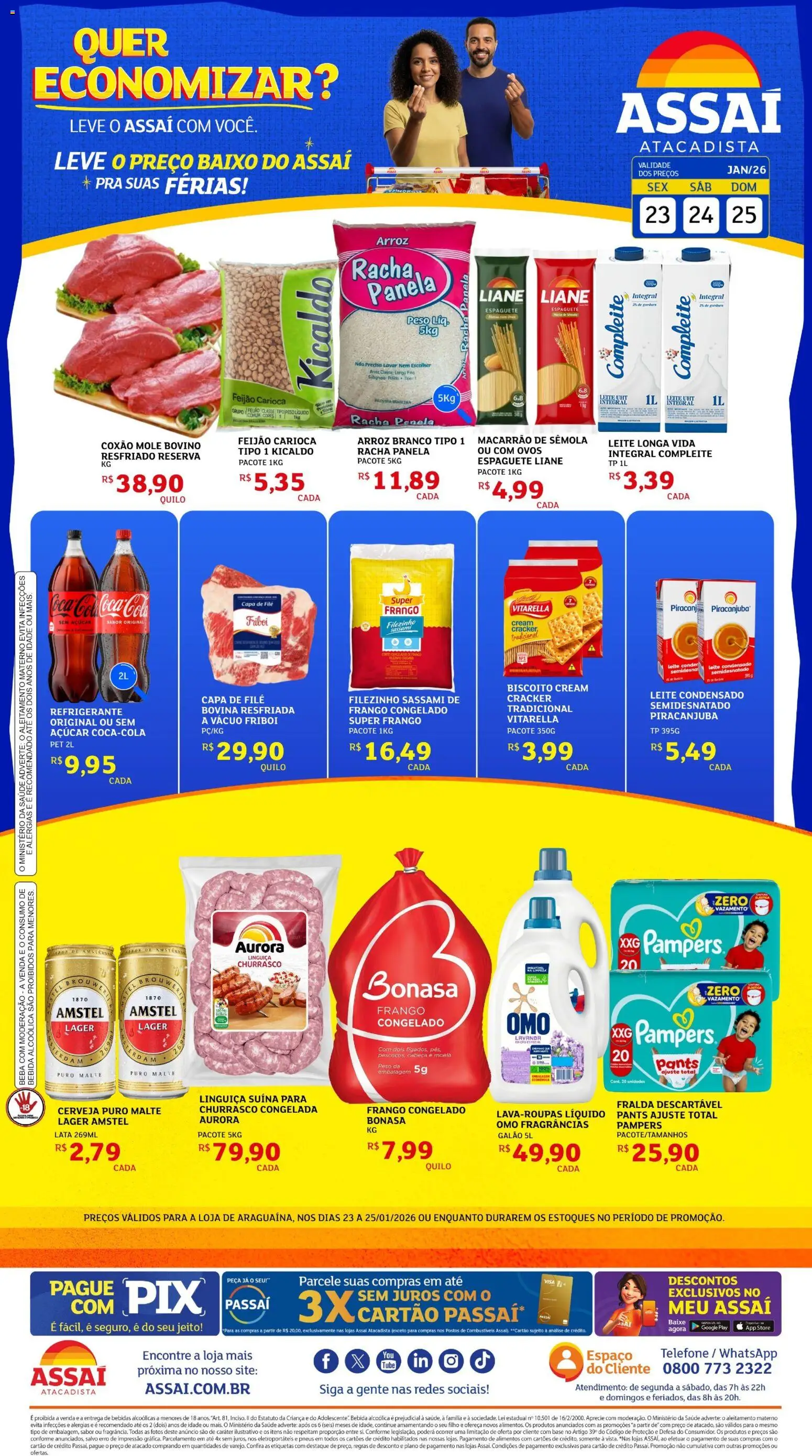 Pré-Visualização do folheto "Encarte" da loja Assaí Atacadista válido a partir de 23/01/2026