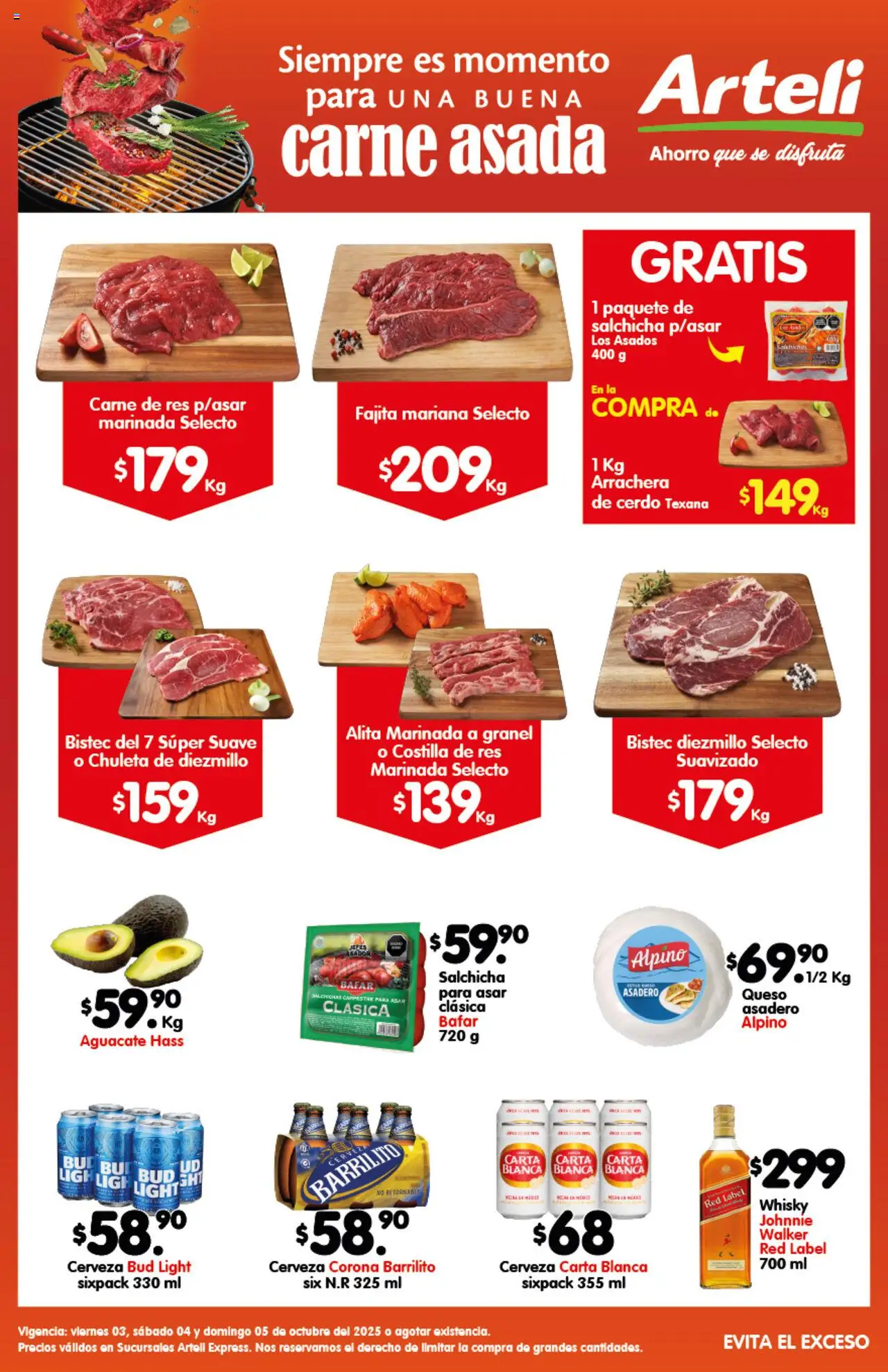 Folleto Express Carnes & Cortes Arteli y sus promociones válidas desde el 03/10/2025 - Número de página 1