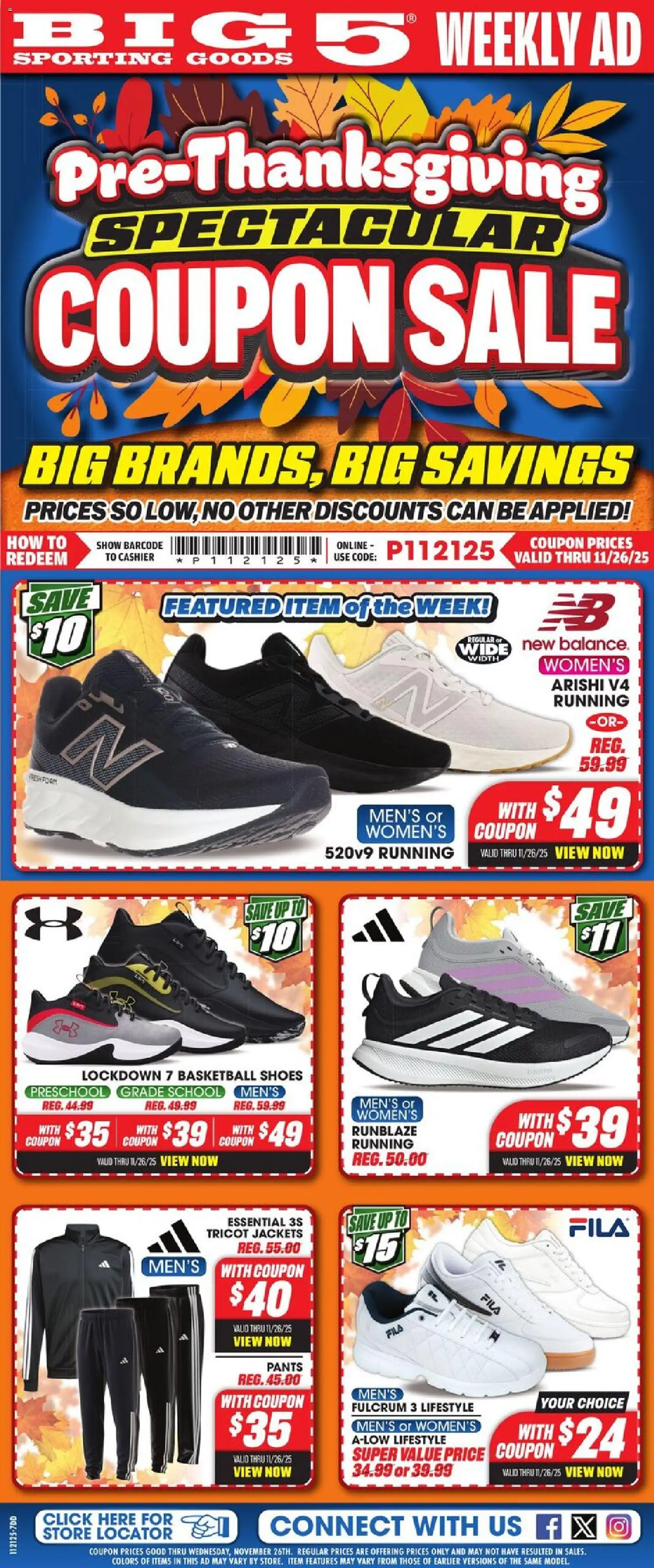 Ad Preview of Big 5 Sporting Goods Weekly Ad from 11/21/2025