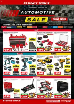 Preview of catalogue Catalogue from shop Sydney Tools valid 29/09/2025