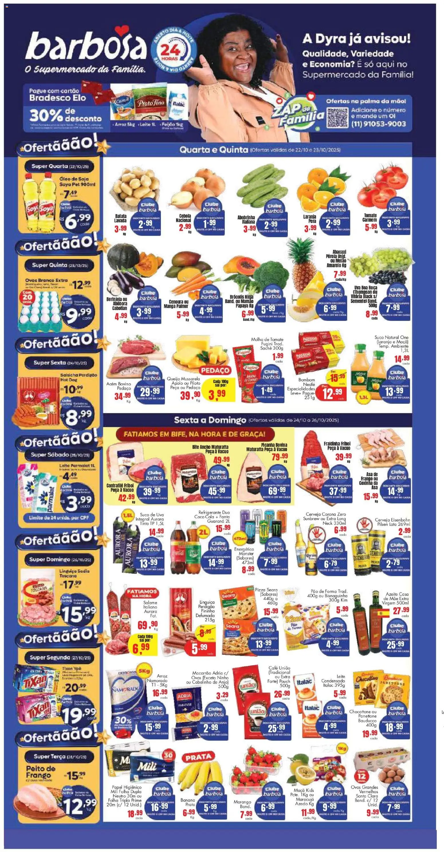 Barbosa Supermercados folheto "Ofertas da semana" válido a partir de 22/10/2025 - número de página 1