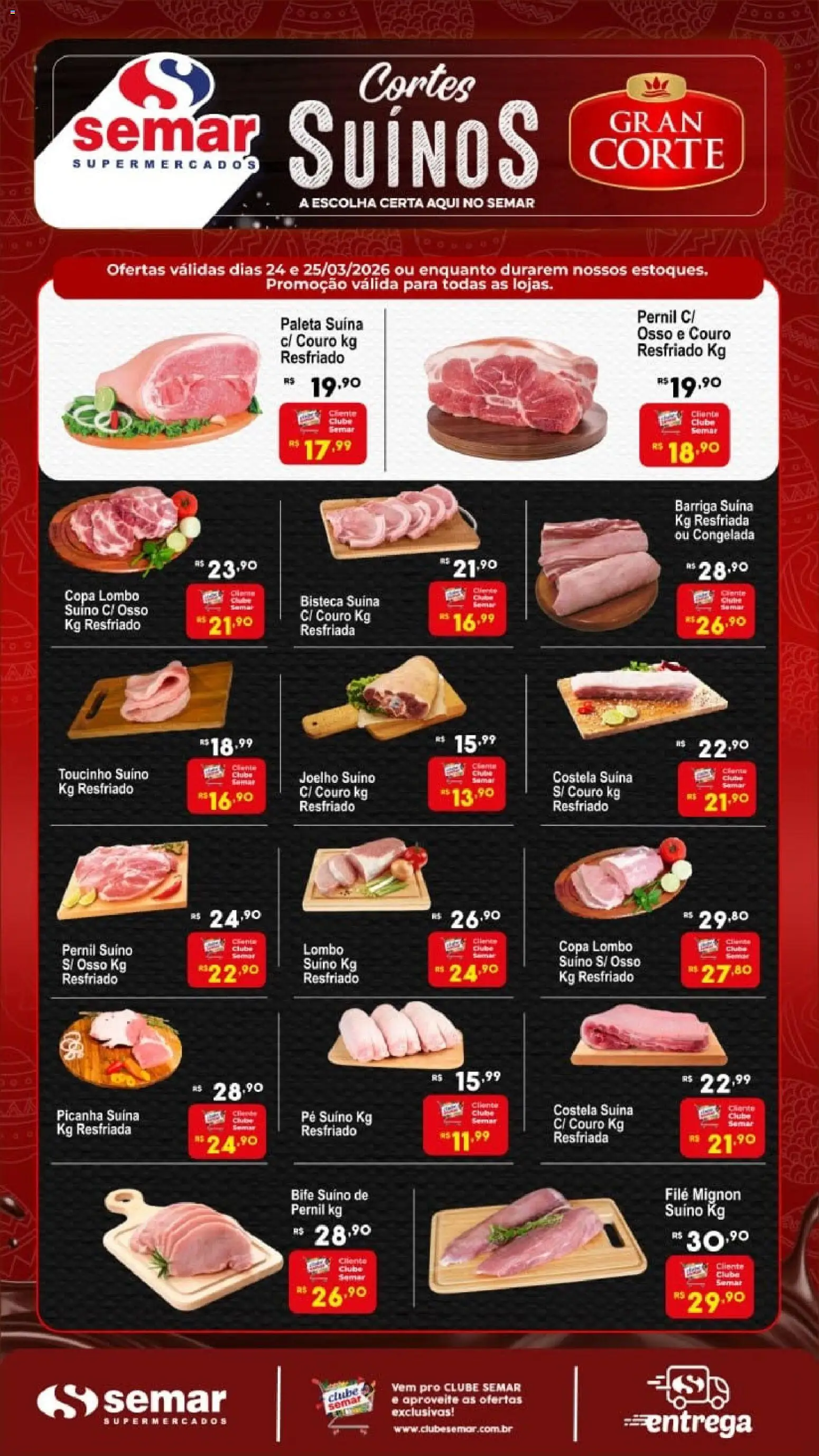 Pré-Visualização do folheto "Semar Supermercado ofertas Suínos " da loja Semar Supermercado válido a partir de 24/03/2026