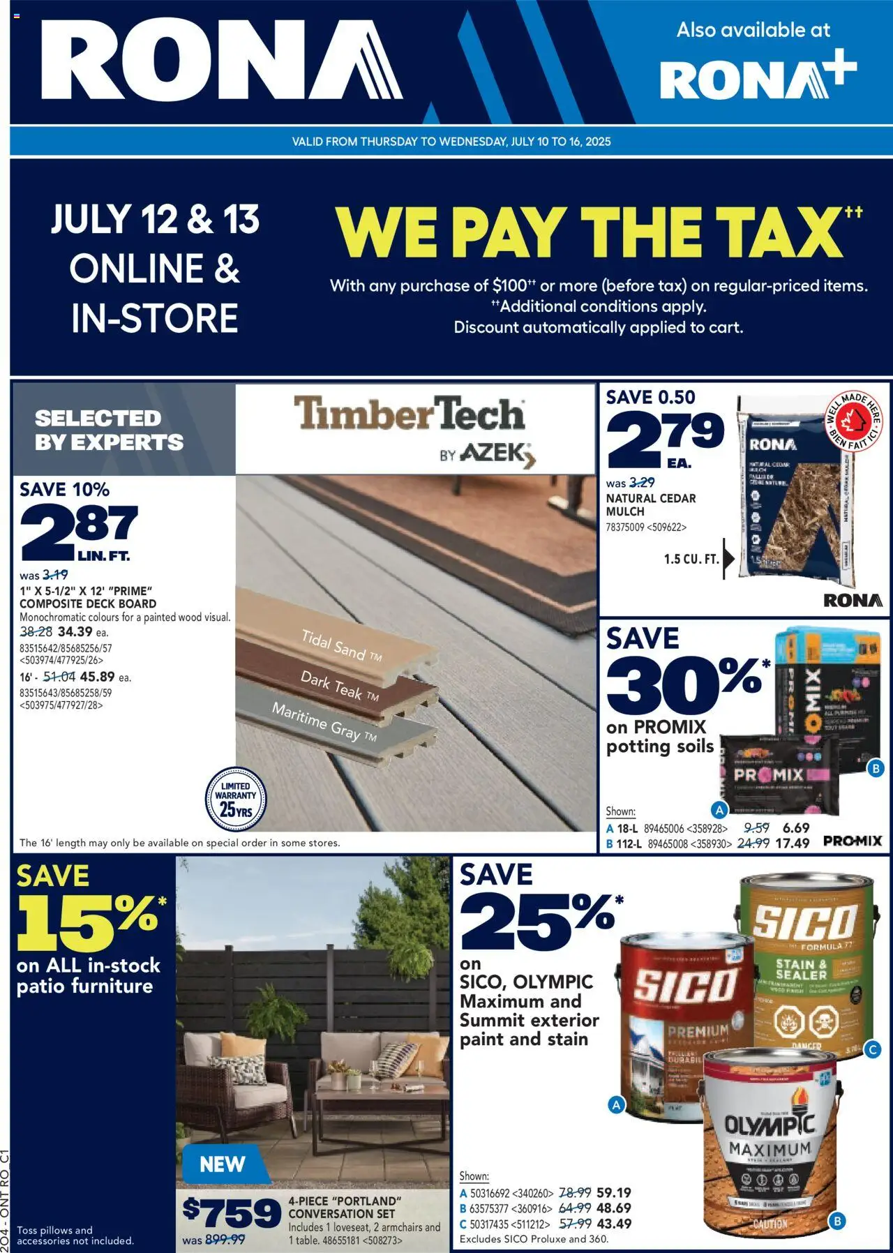 Rona flyer valid from Jul 10, 2025 - page number 1