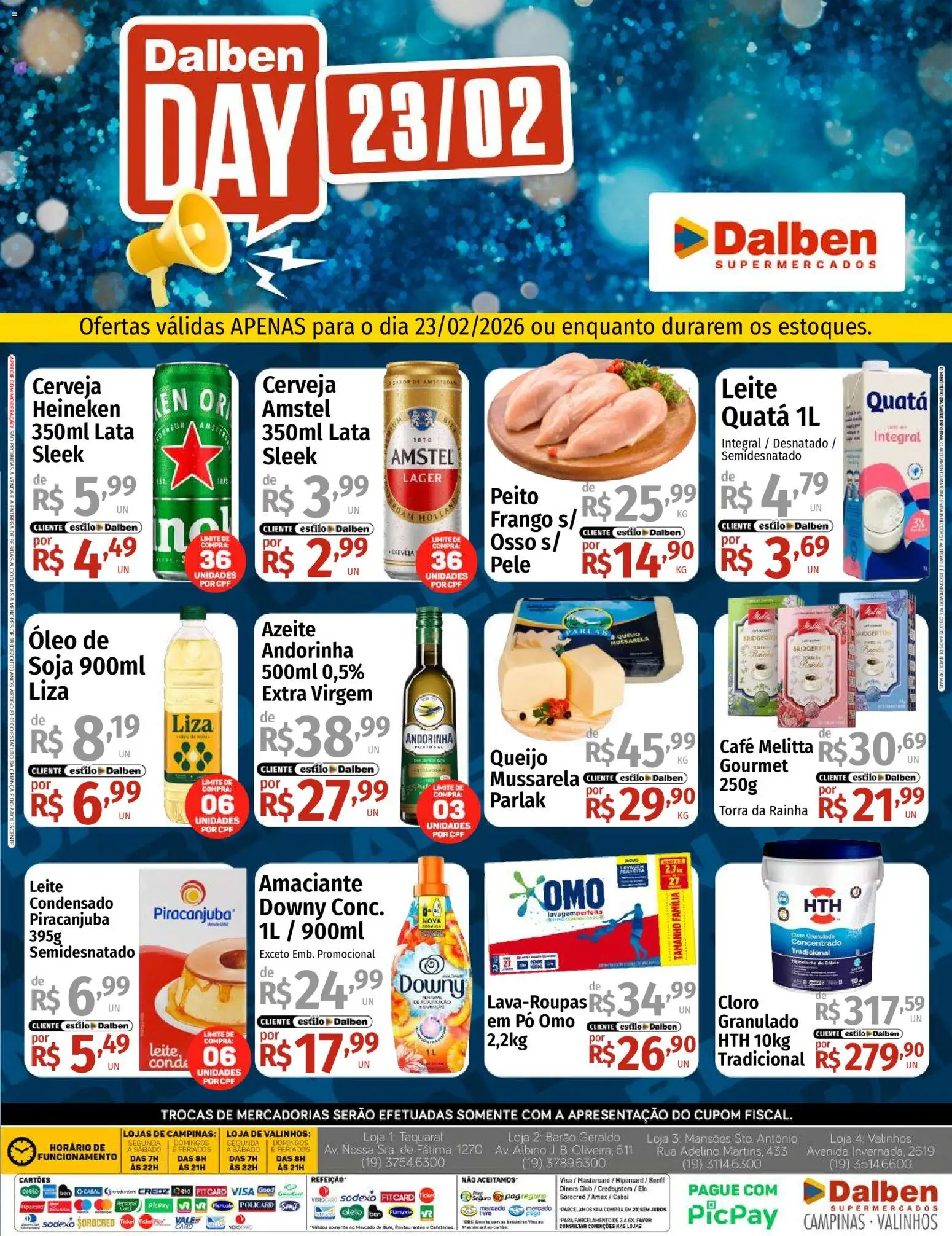 Pré-Visualização do folheto "Ofertas Dalben Day" da loja Supermercado Dalben válido a partir de 23/02/2026