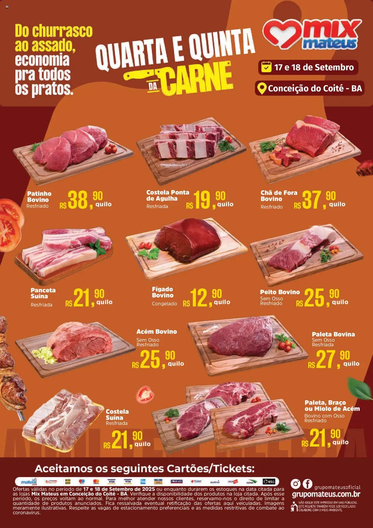 Mateus folheto "Ofertas Quarta e Quinta da Carne" válido a partir de 17/09/2025 - número de página 1