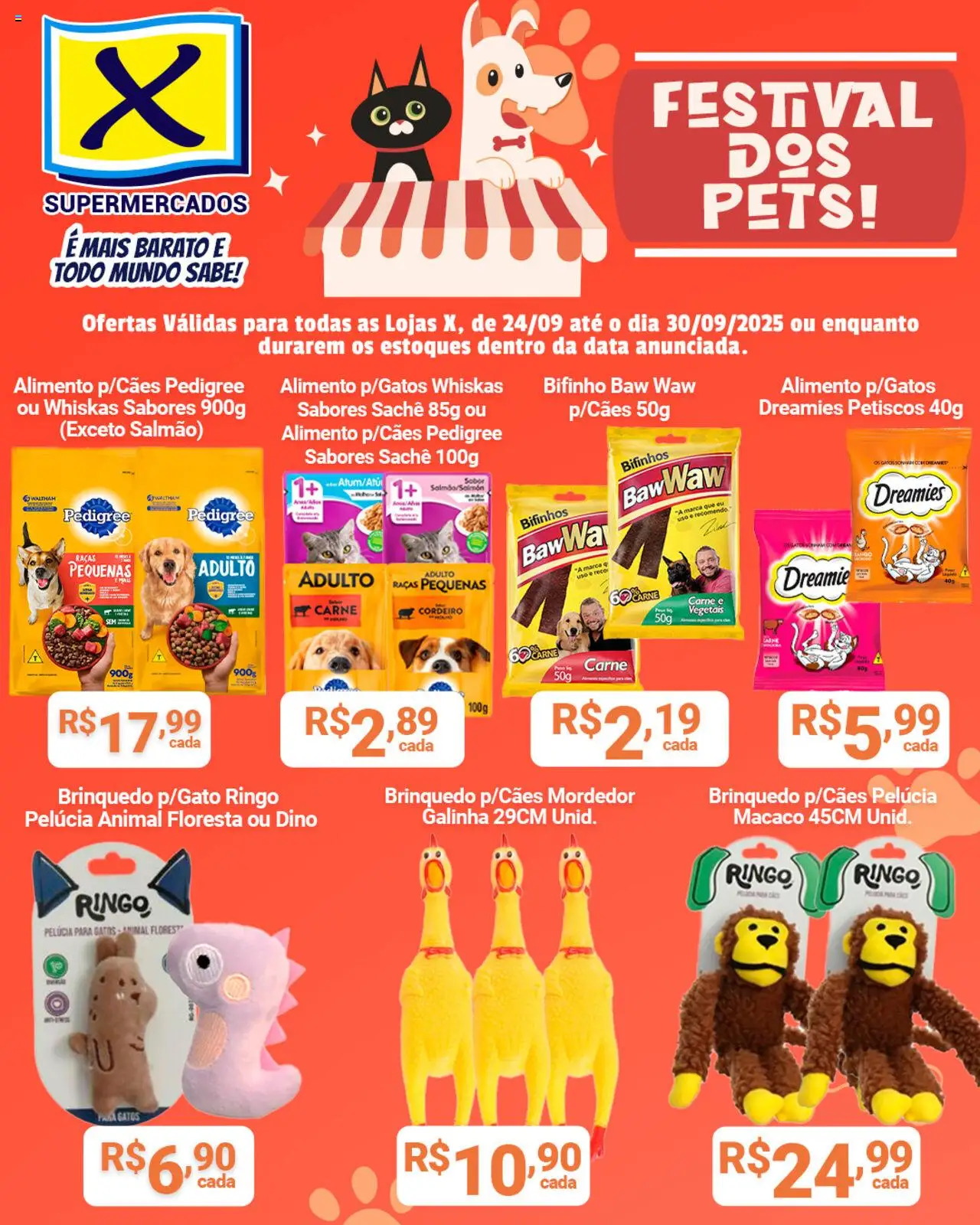 X Supermercados folheto "Ofertas Festival dos Pets" válido a partir de 24/09/2025 - número de página 1