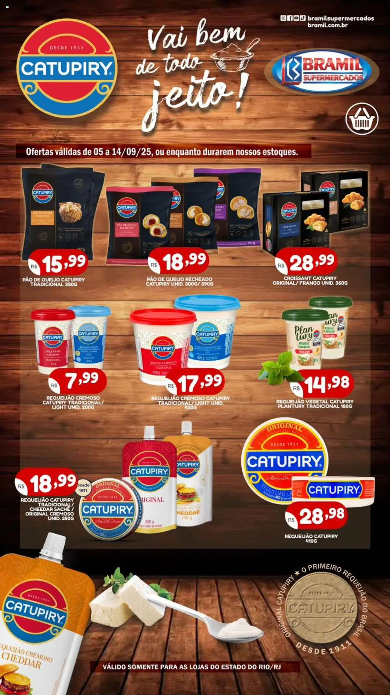 Bramil Supermercados folheto "Ofertas Catupiry" válido a partir de 05/09/2025 - número de página 1
