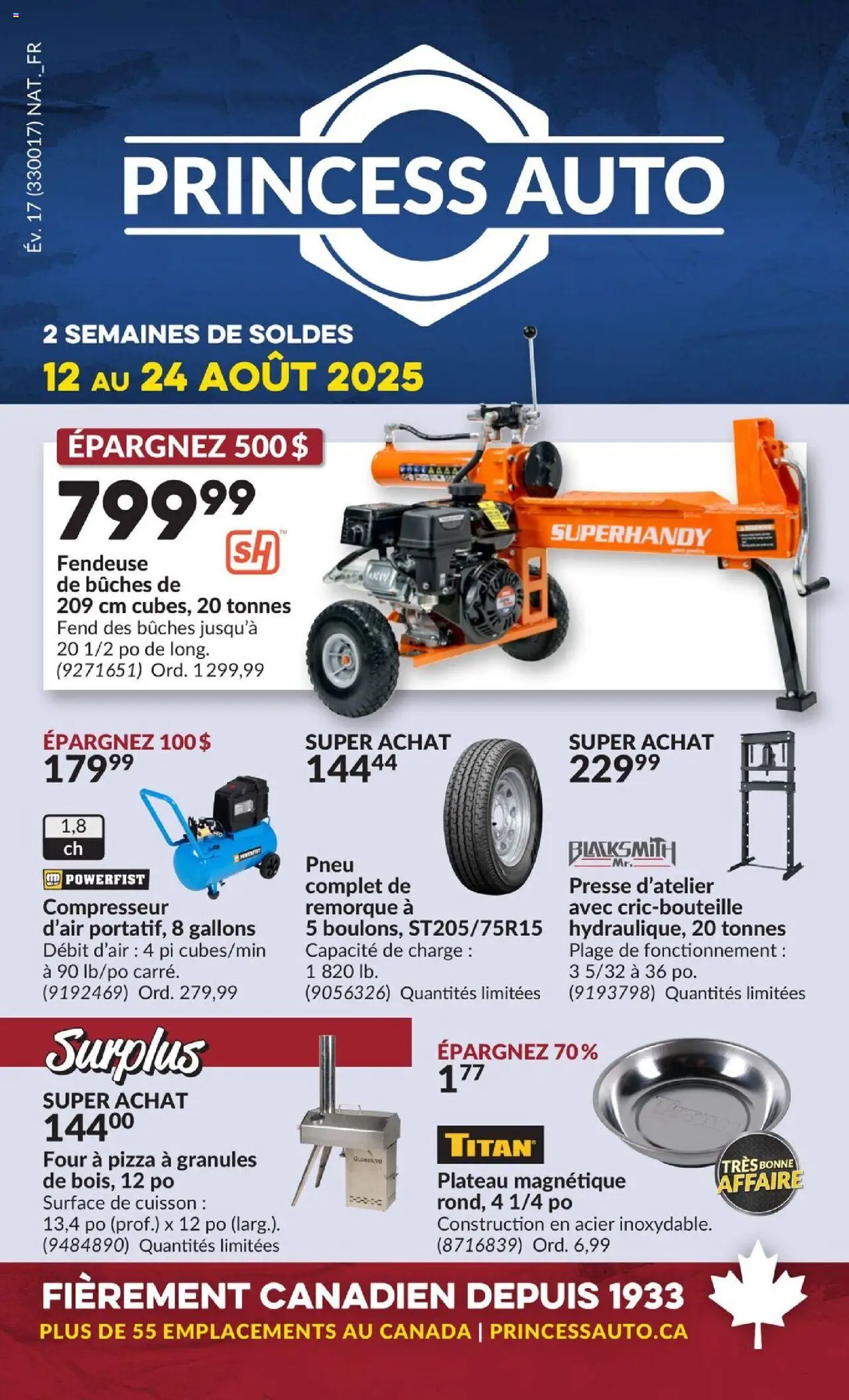 Princess Auto flyer valid from Aug 12, 2025 - page number 1