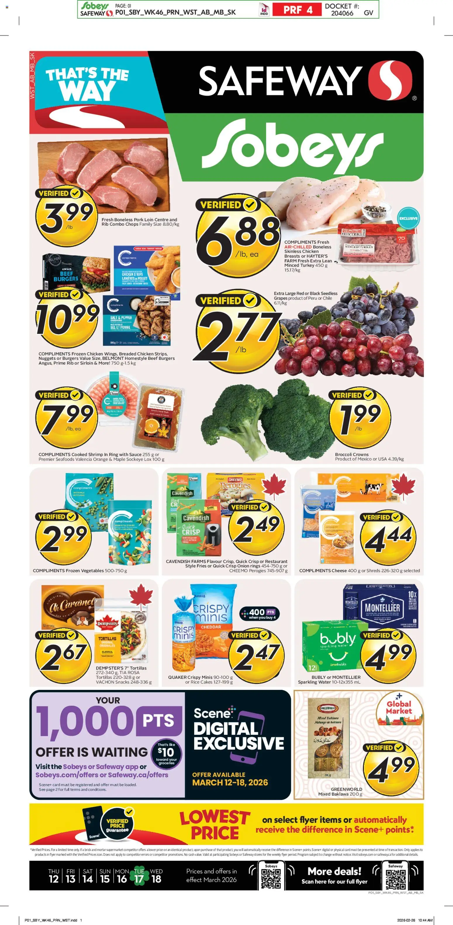 Preview of leaflet Sobeys weekly flyer - AB from shop Sobeys is valid from Mar 12, 2026