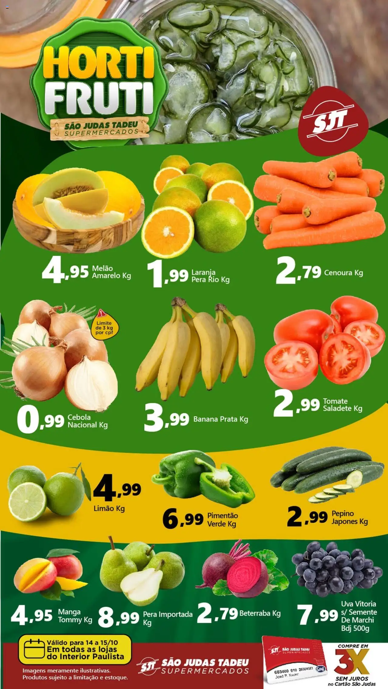 São Judas Tadeu folheto "Ofertas Hortifruti" válido a partir de 14/10/2025 - número de página 1