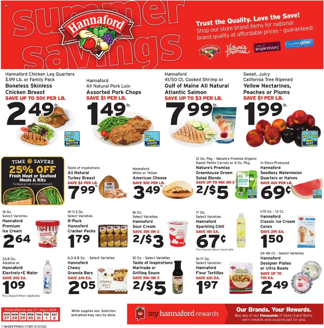 Hannaford Weekly Ad from 07/27/2025 - Flyer - Page number 1