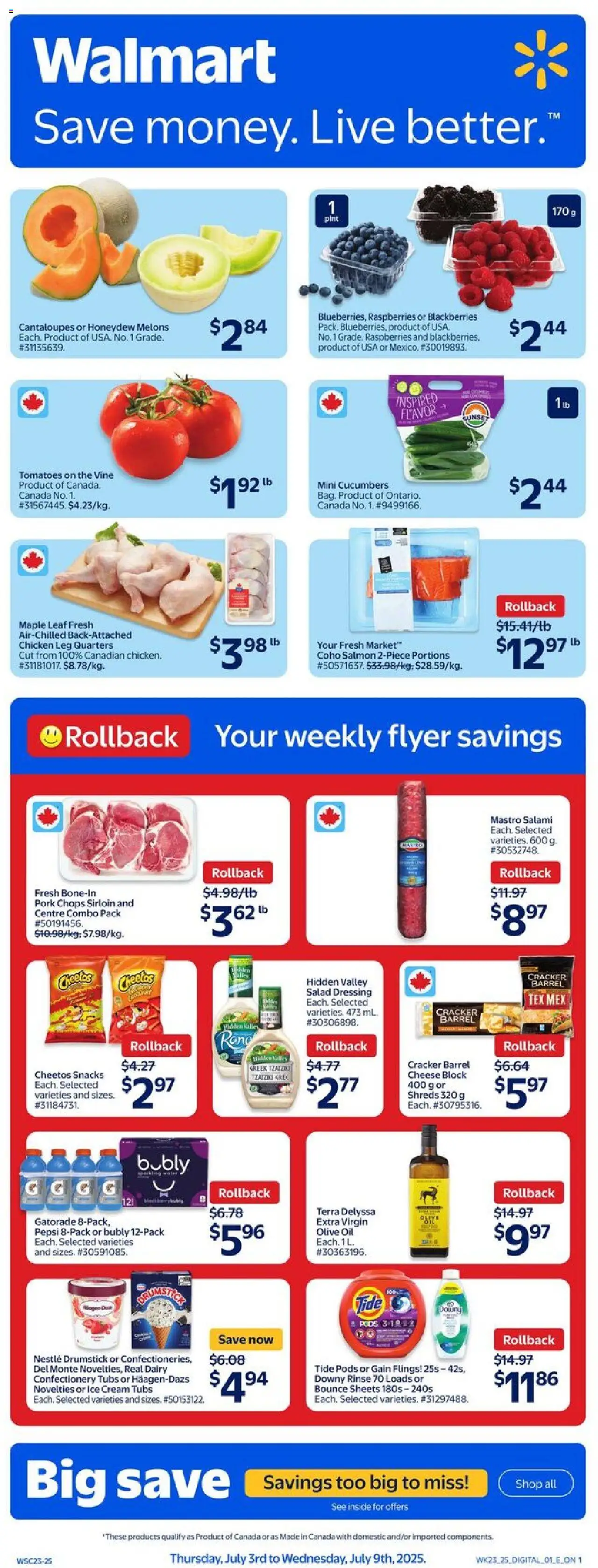 Walmart flyer valid from Jul 03, 2025 - page number 1