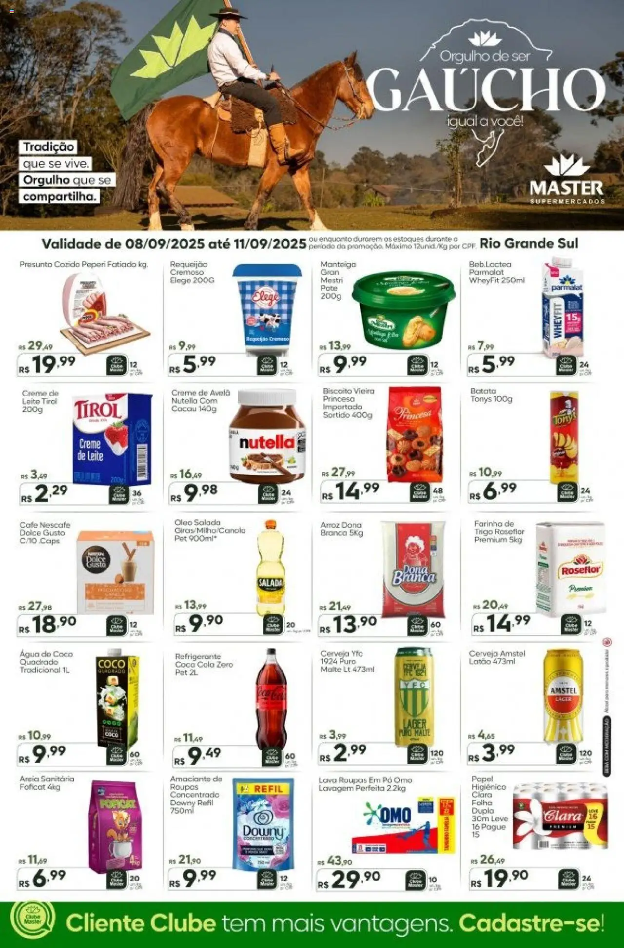 Master folheto "Ofertas da semana" válido a partir de 08/09/2025 - número de página 1 - Coco, Roupas, Nutella, Óleo, Arroz, Manteiga, Cola, Salada