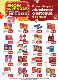 Pré-Visualização do folheto "Ofertas Show de Vendas" da loja Novo Atacarejo válido a partir de 23/02/2026