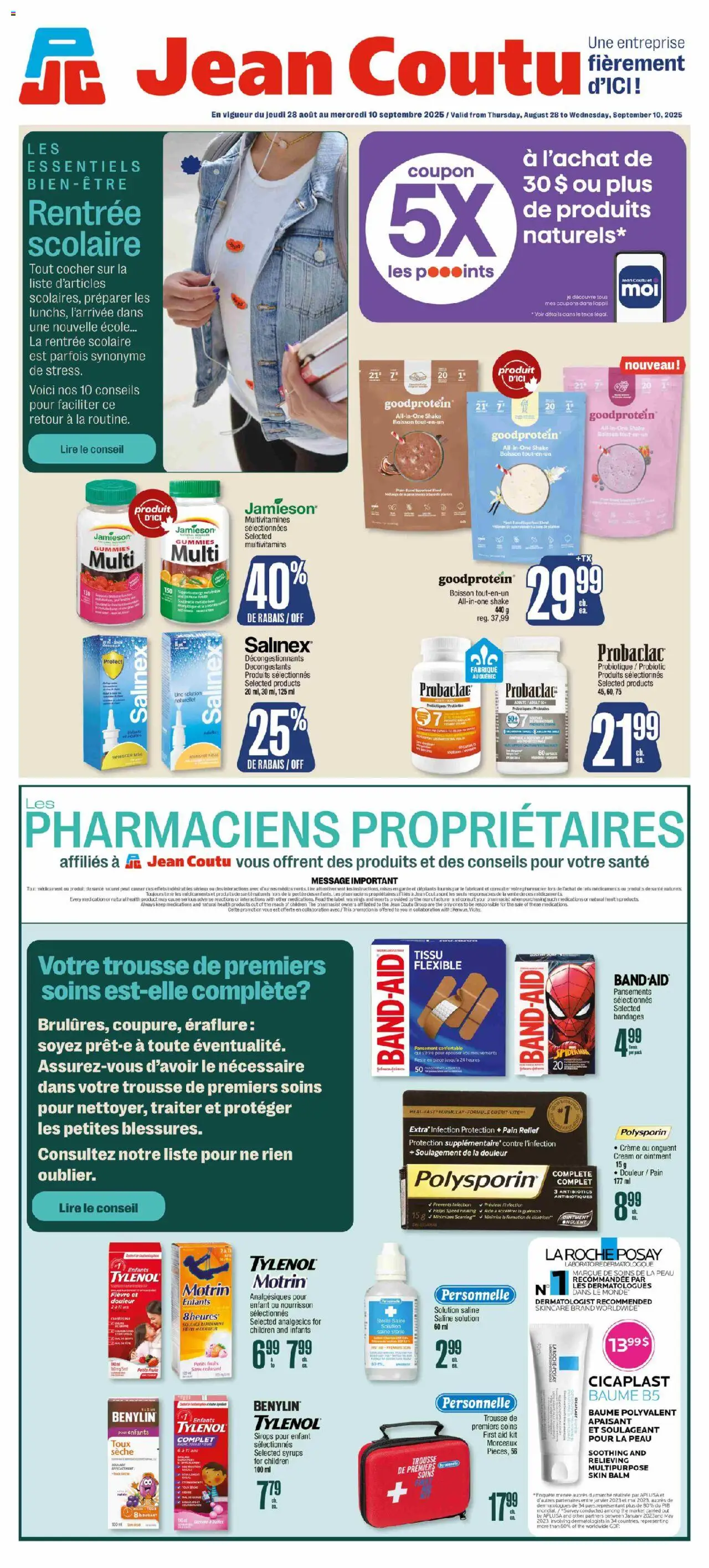 Jean Coutu flyer valid from Aug 28, 2025 - page number 1