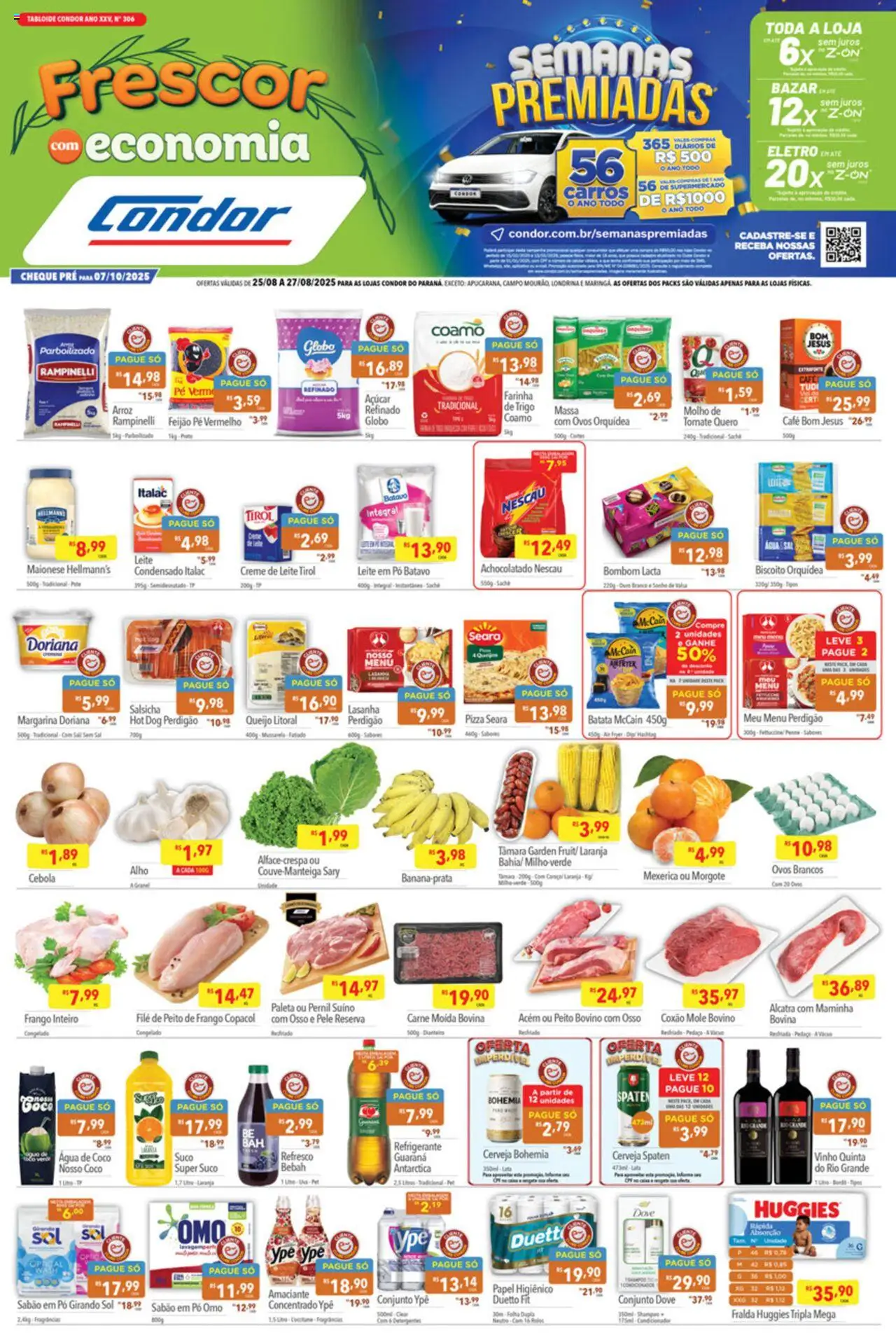 Supermercados Condor folheto "Ofertas Frescor" válido a partir de 25/08/2025 - número de página 1