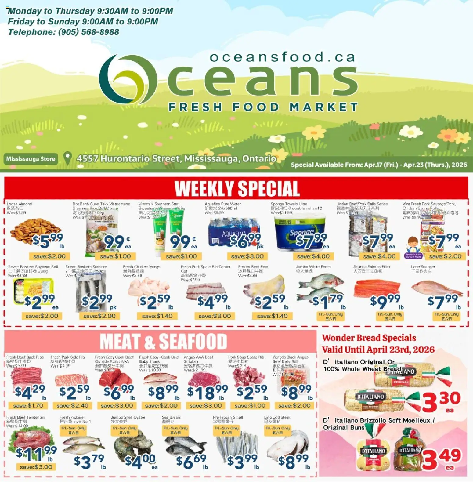 Preview of leaflet Oceans weekly flyer - Mississauga from shop Oceans is valid from Apr 17, 2026