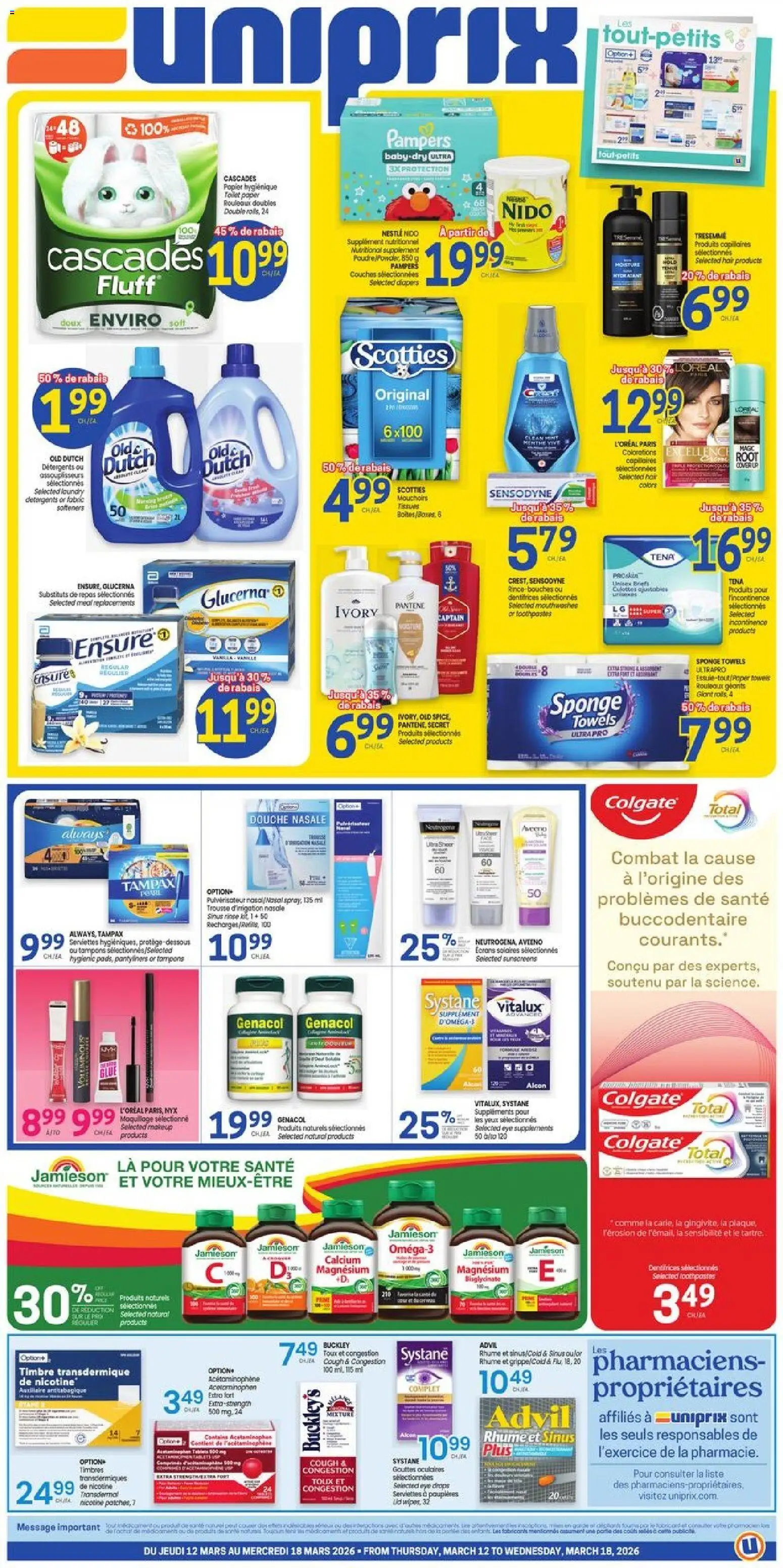 Preview of leaflet Uniprix weekly flyer / circulaire from shop Uniprix is valid from Mar 12, 2026
