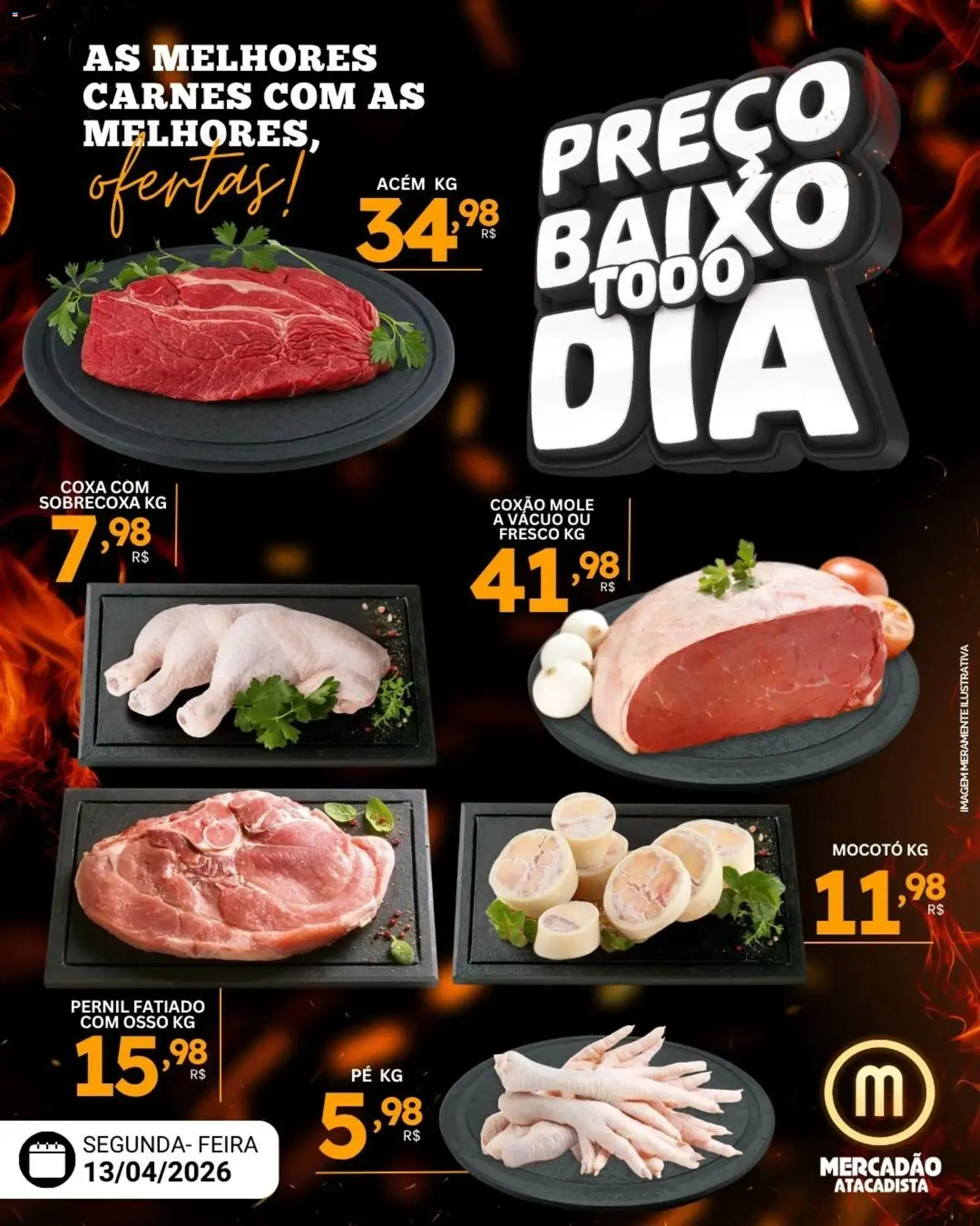 Pré-Visualização do folheto "Mercadão Atacadista ofertas Carne" da loja Mercadão Atacadista válido a partir de 13/04/2026