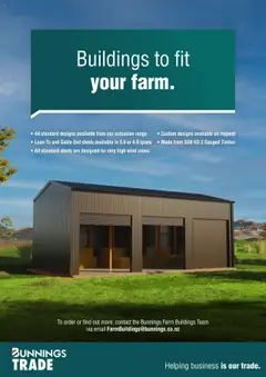 Preview of catalogue Buildings to fit your farm from shop Bunnings Warehouse valid 14/03/2024