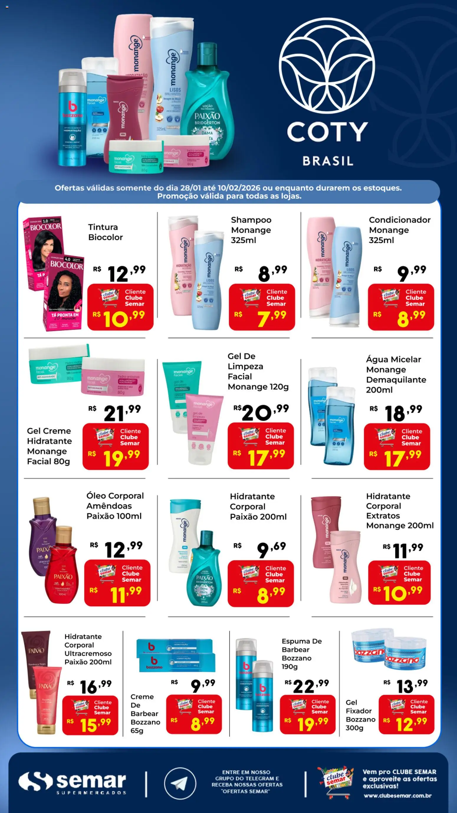 Pré-Visualização do folheto "Ofertas COTY" da loja Semar Supermercado válido a partir de 28/01/2026